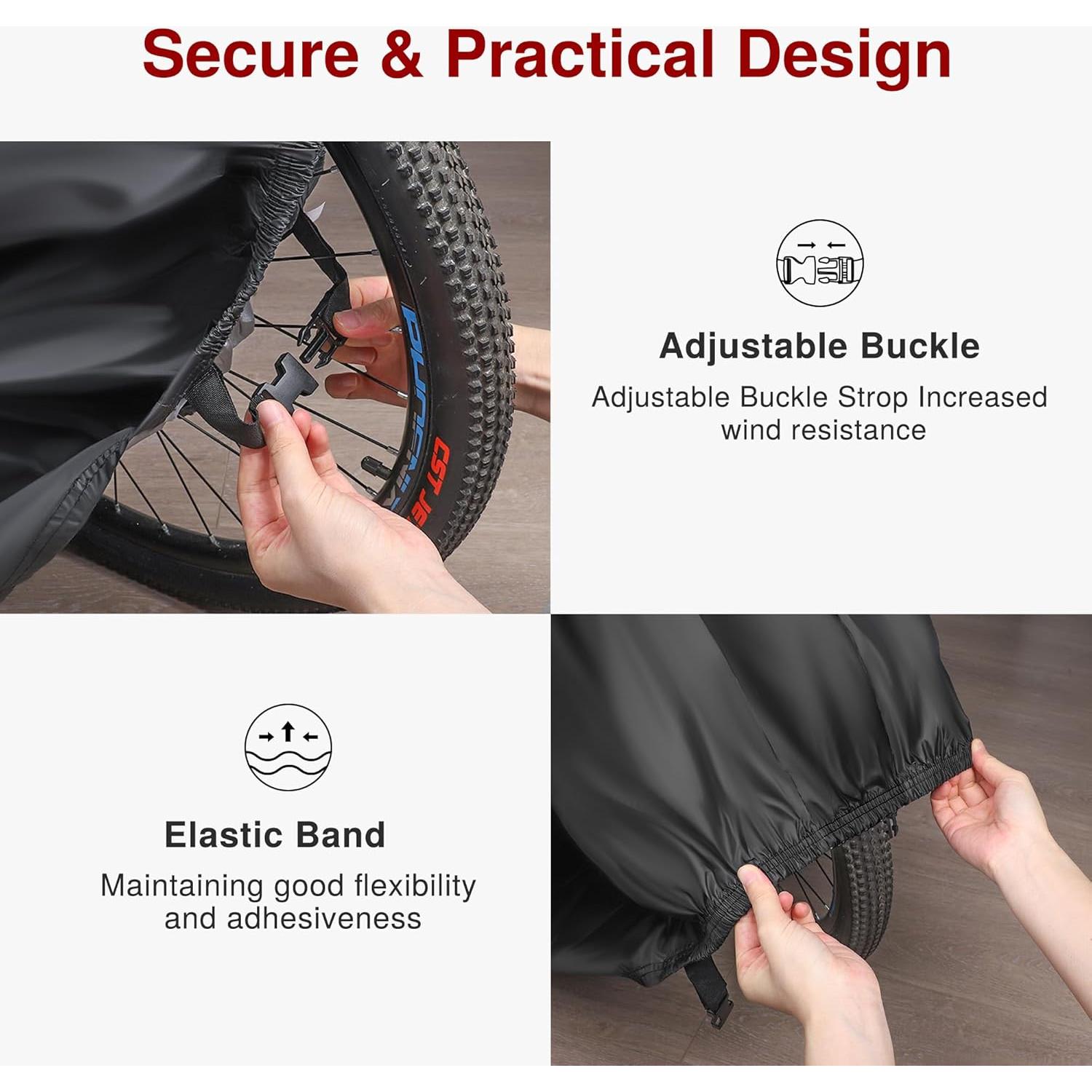 Cubierta de Bicicleta Puroma Impermeable 190T Negra 200.7x71.1 cm