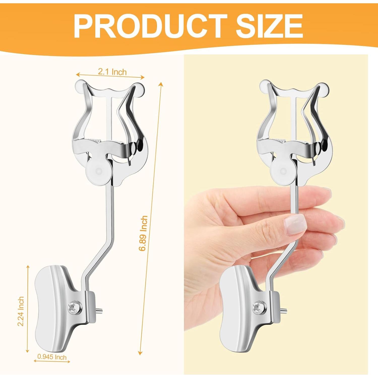 Lyra de Trompeta Plateada - Paquete de 2 Soportes 17.5 cm