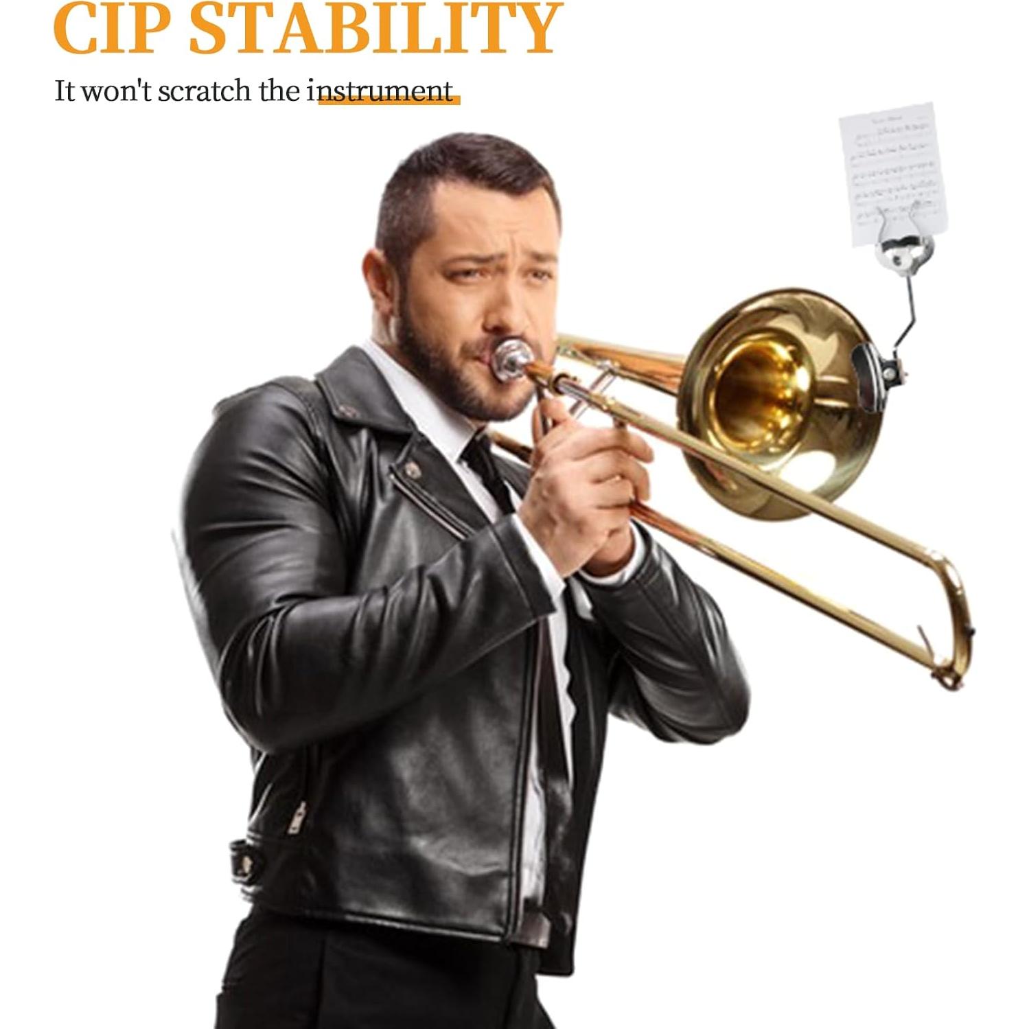 Lyra de Trompeta Plateada - Paquete de 2 Soportes 17.5 cm