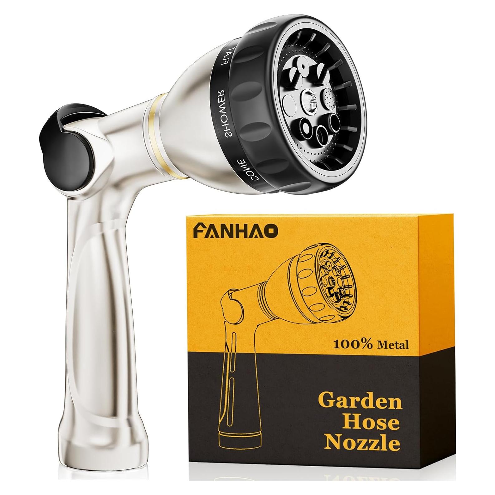 Boquilla de Manguera FANHAO Metal 8 Patrones Riego Jardín