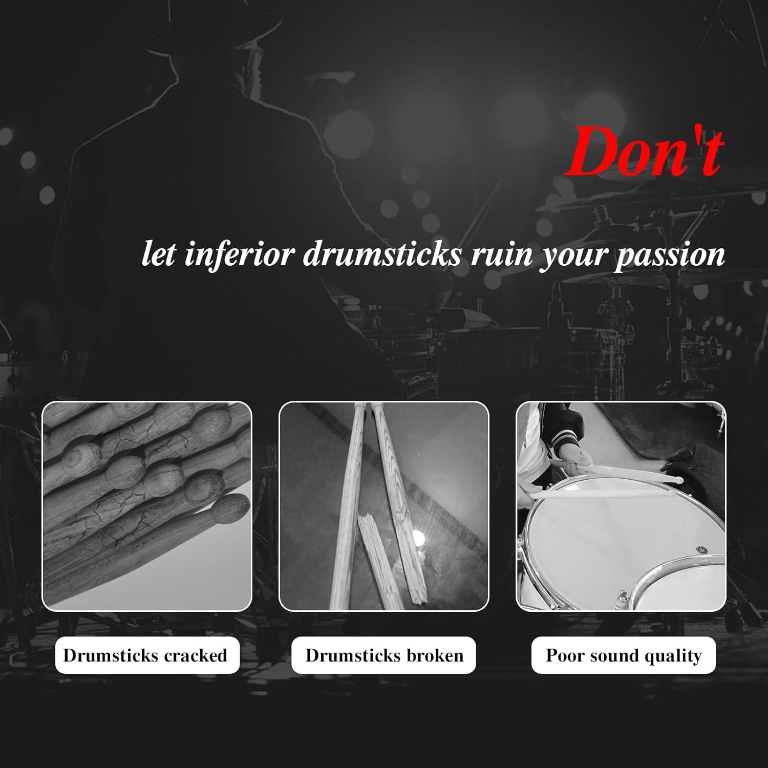 Baquetas para Batería MA-9 Arce 5A, Antideslizantes, 1 Par