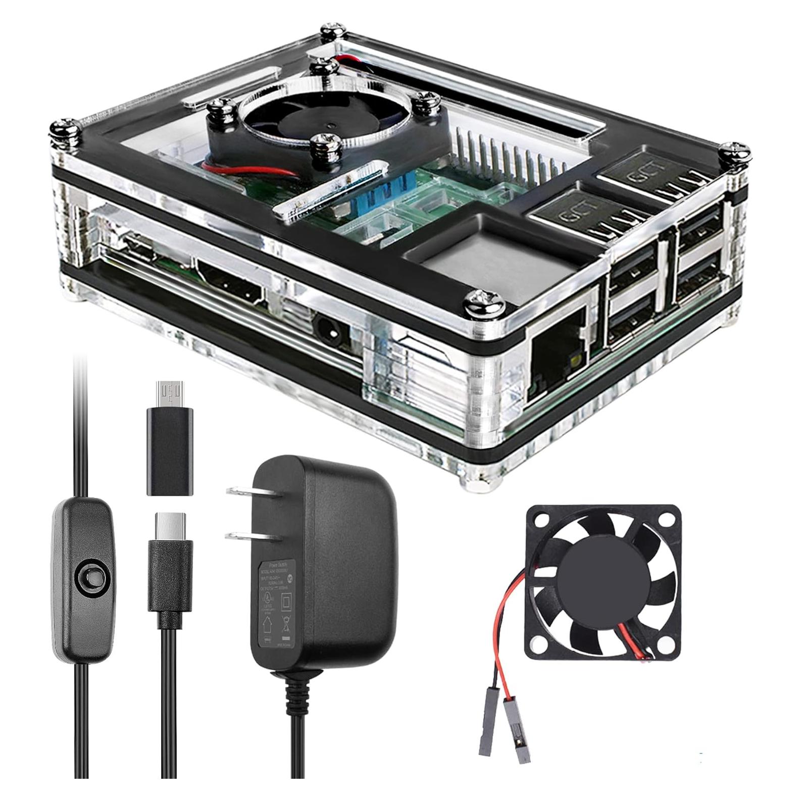 Caja Miuzei para Raspberry Pi 3 B+ con Ventilador y Fuente 5V