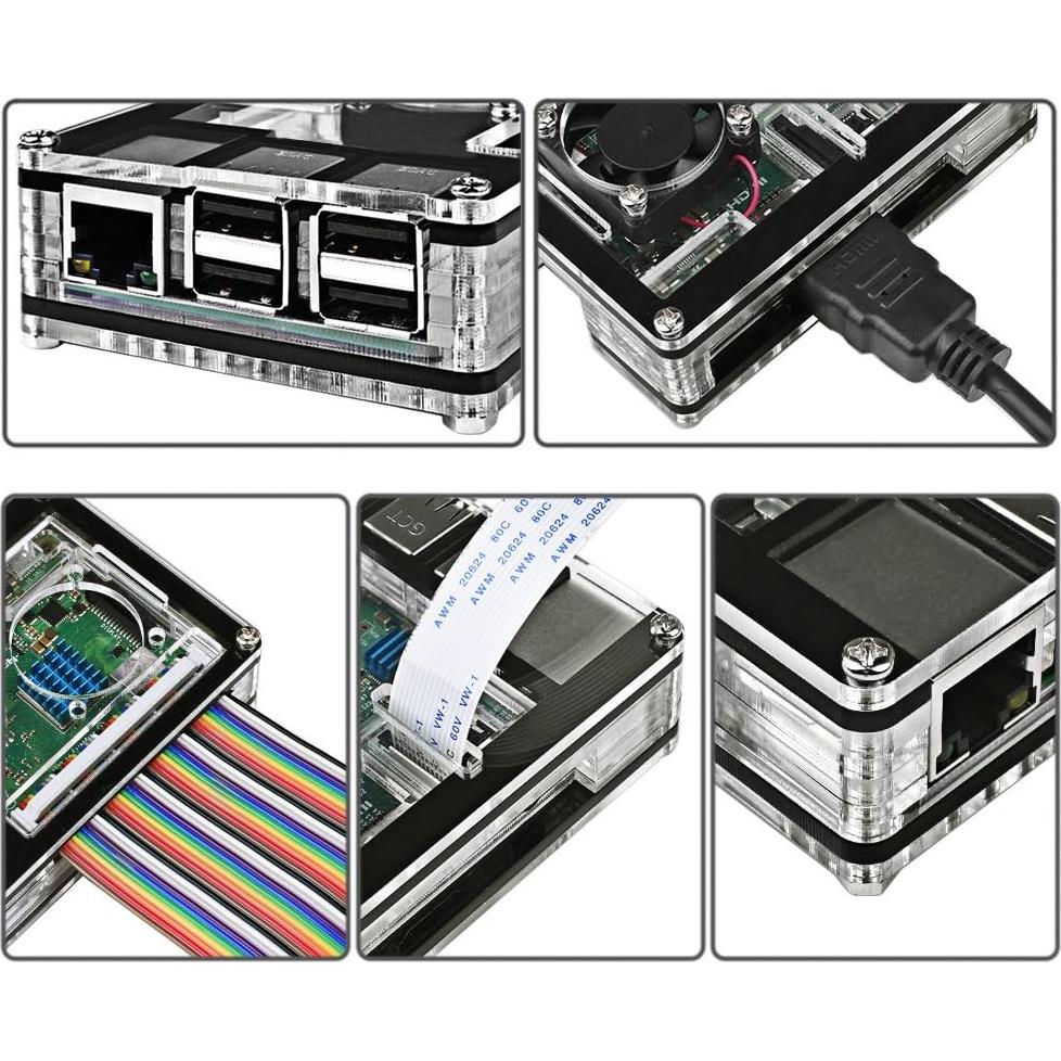 Caja Miuzei para Raspberry Pi 3 B+ con Ventilador y Fuente 5V