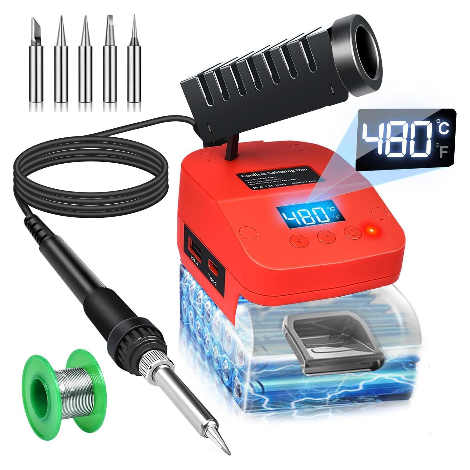 Soldador Inalámbrico Edtran 18V 60W Calentamiento Rápido