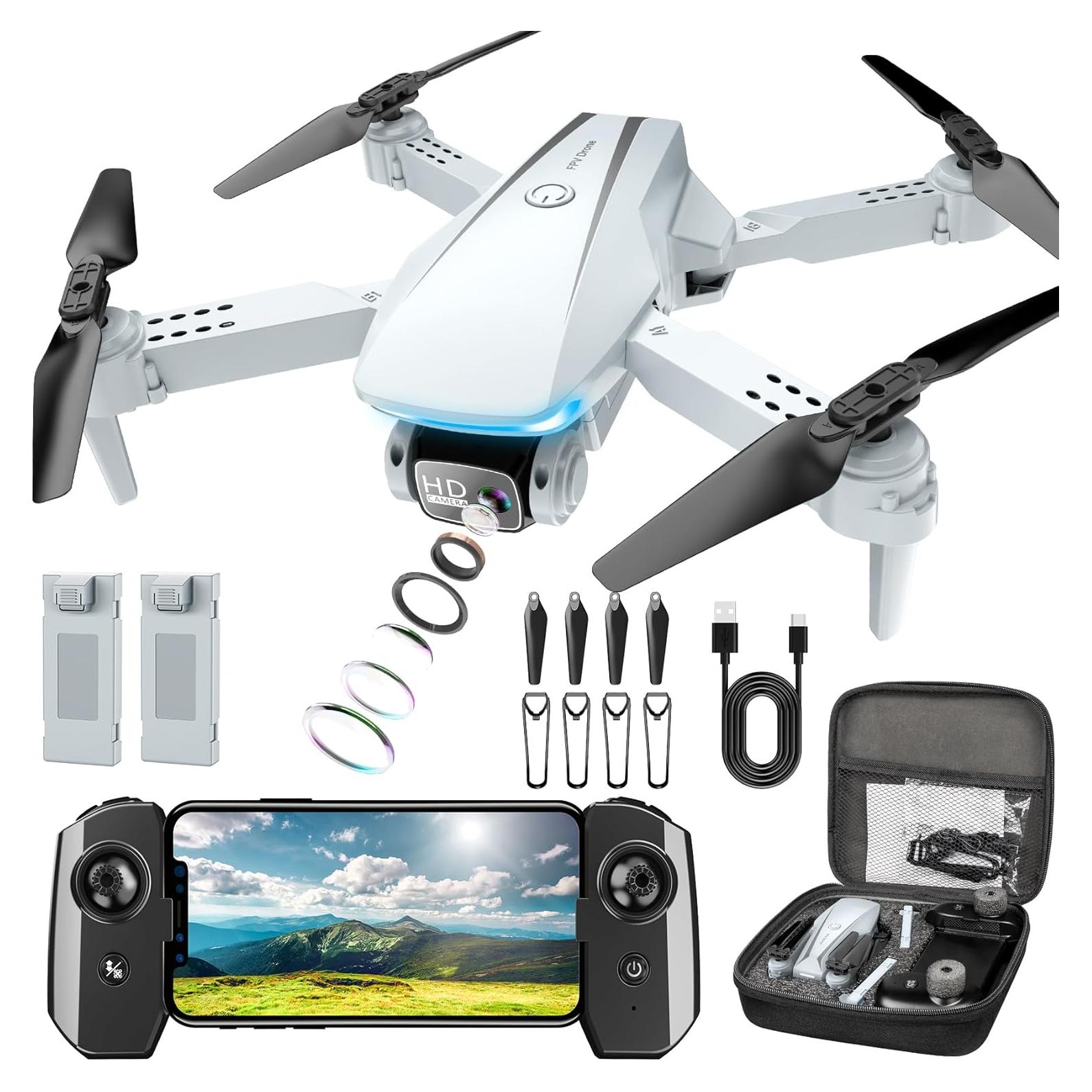 Drone Plegable Oddire con Cámara 1080P HD y 2 Baterías