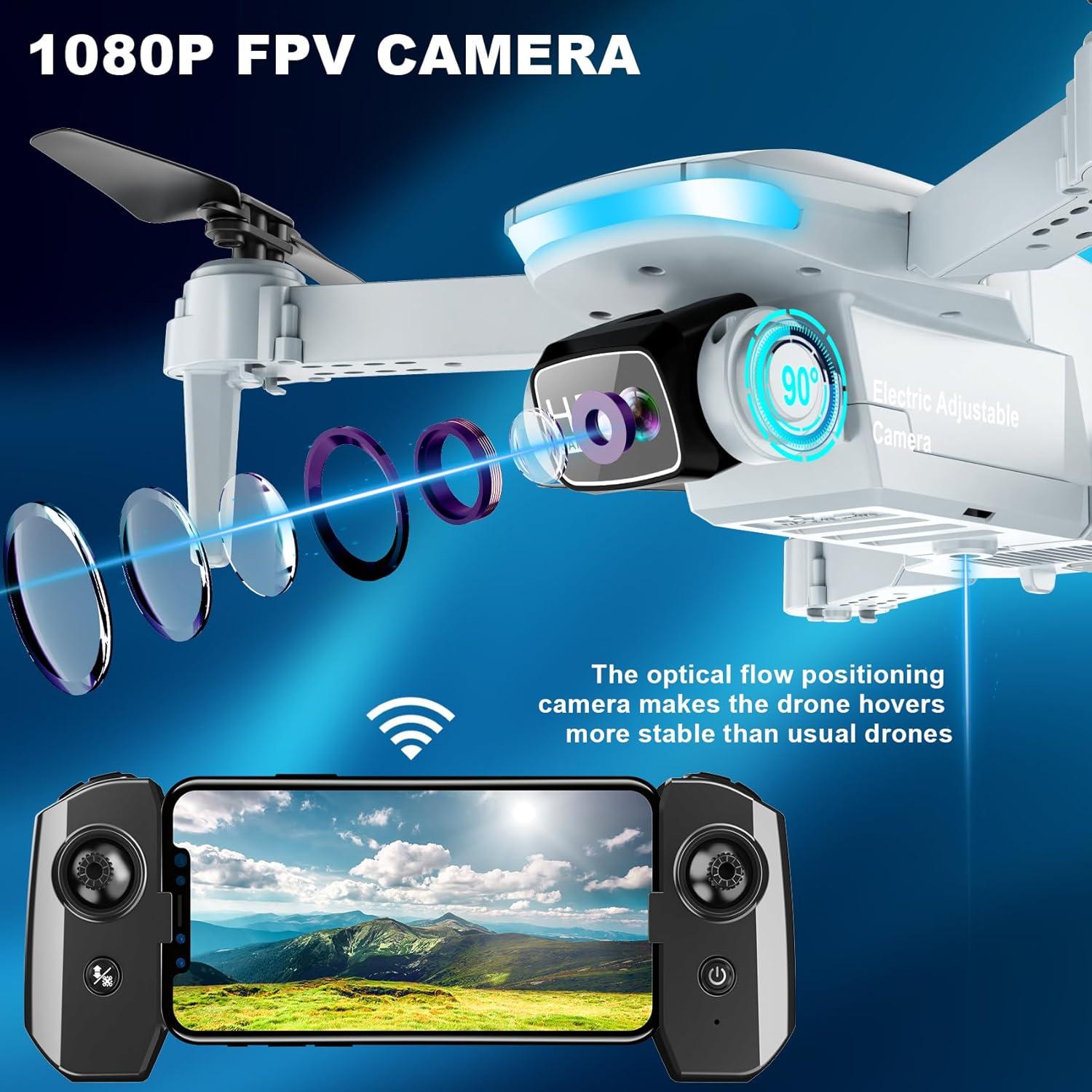 Drone Plegable Oddire con Cámara 1080P HD y 2 Baterías