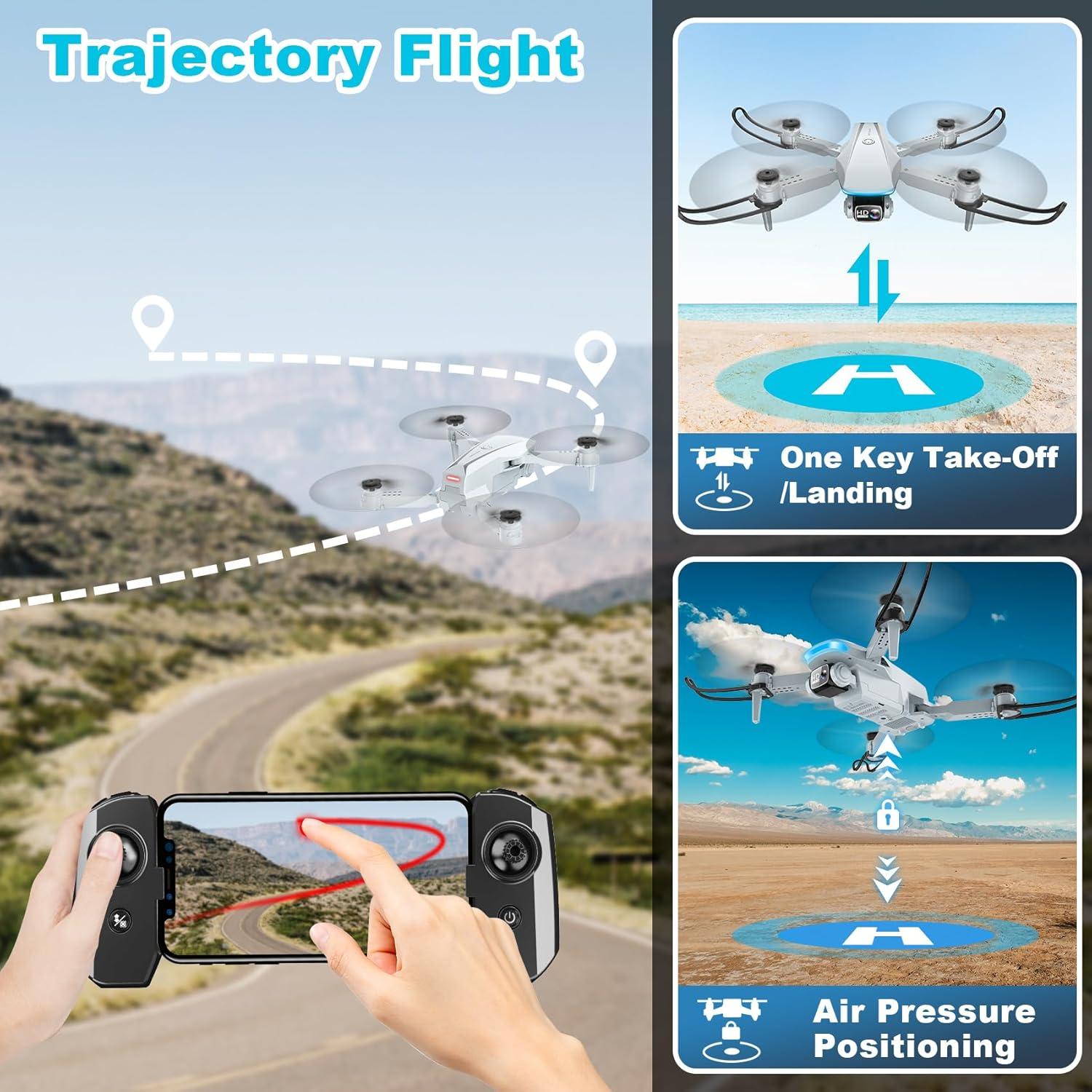 Drone Plegable Oddire con Cámara 1080P HD y 2 Baterías