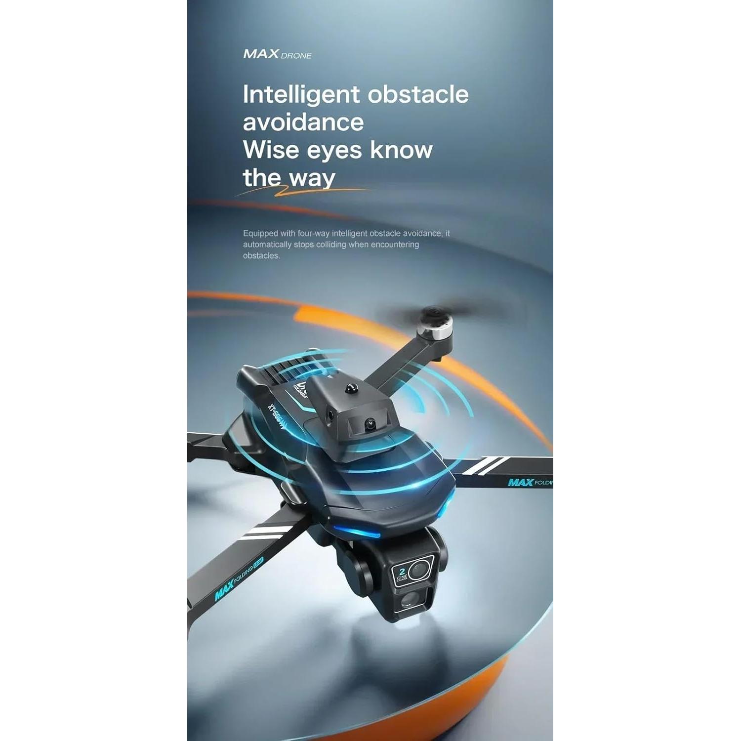 Dron Profesional Qualimate MAX K12 Negro 2K con 2 Baterías