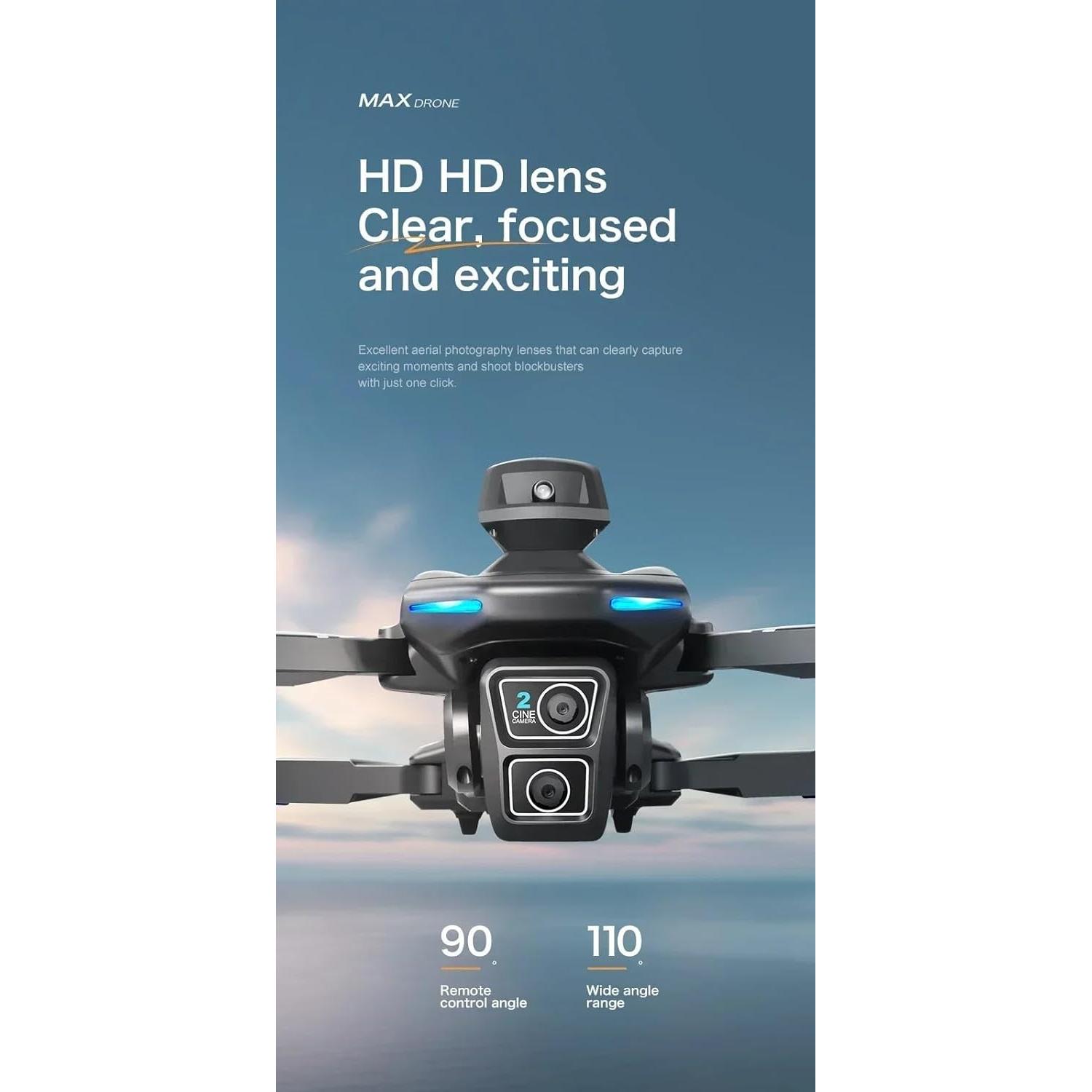 Dron Profesional Qualimate MAX K12 Negro 2K con 2 Baterías