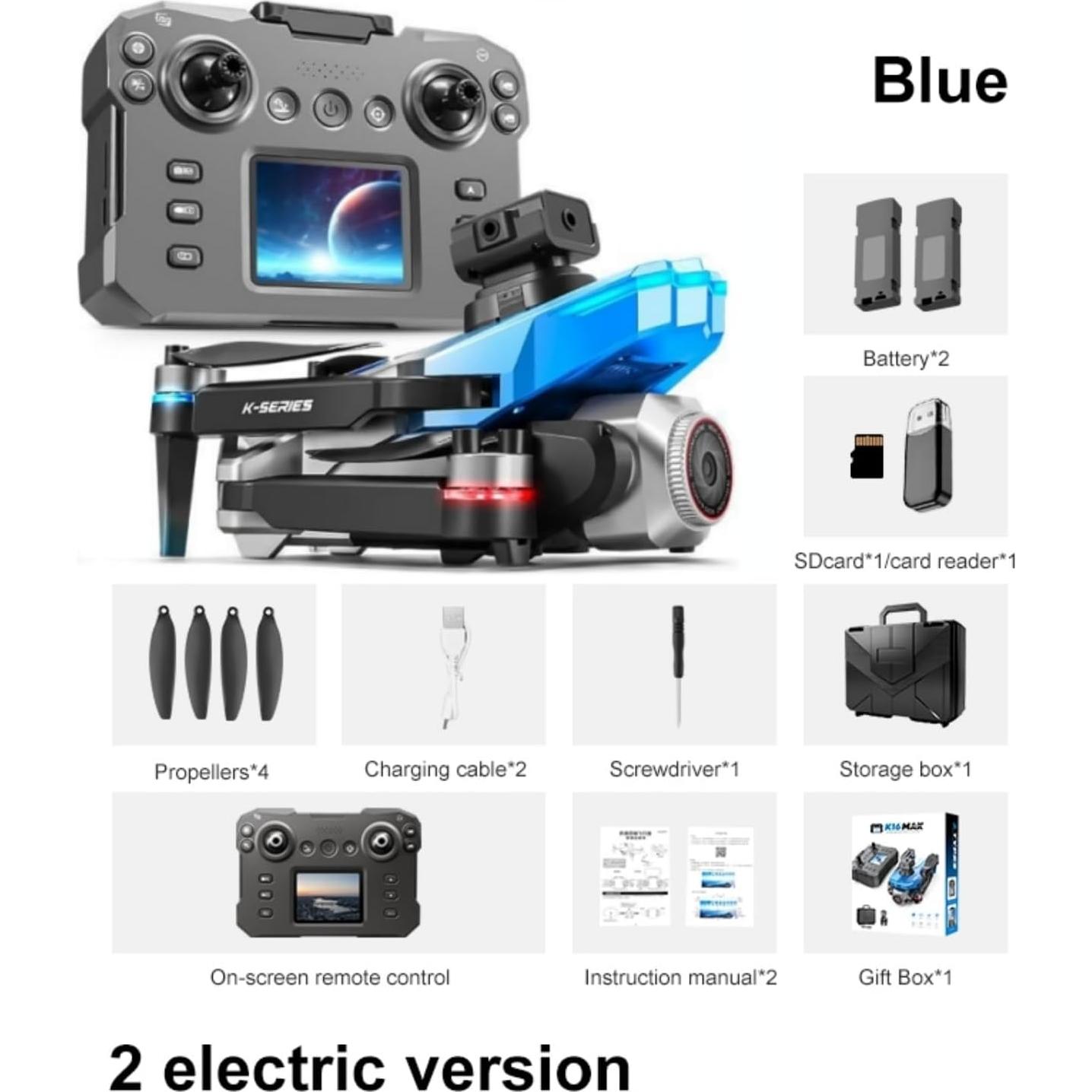 Drone EcuFlyAi K16MAX con Pantalla y Doble Cámara 720p