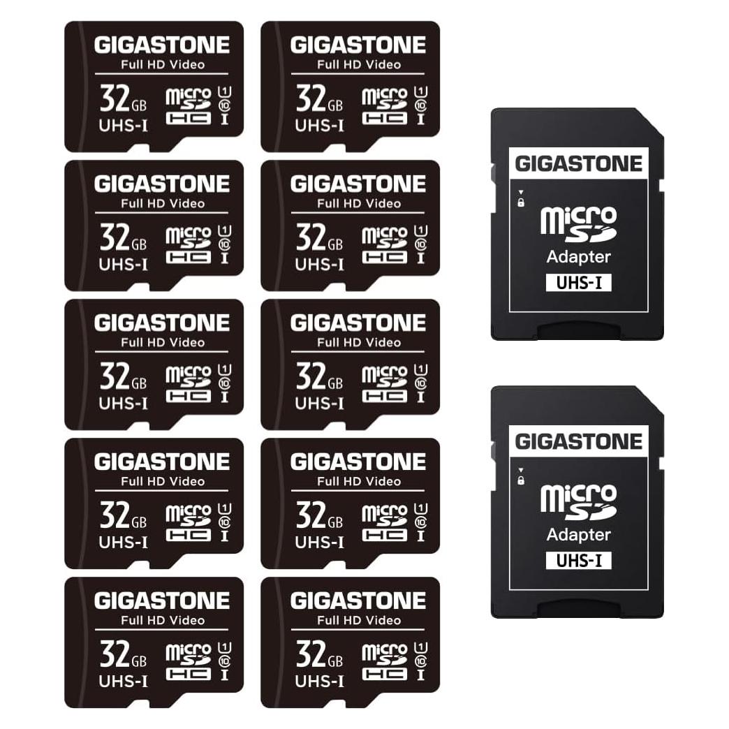 Tarjetas Micro SD 32GB Gigastone Paquete de 10 Full HD