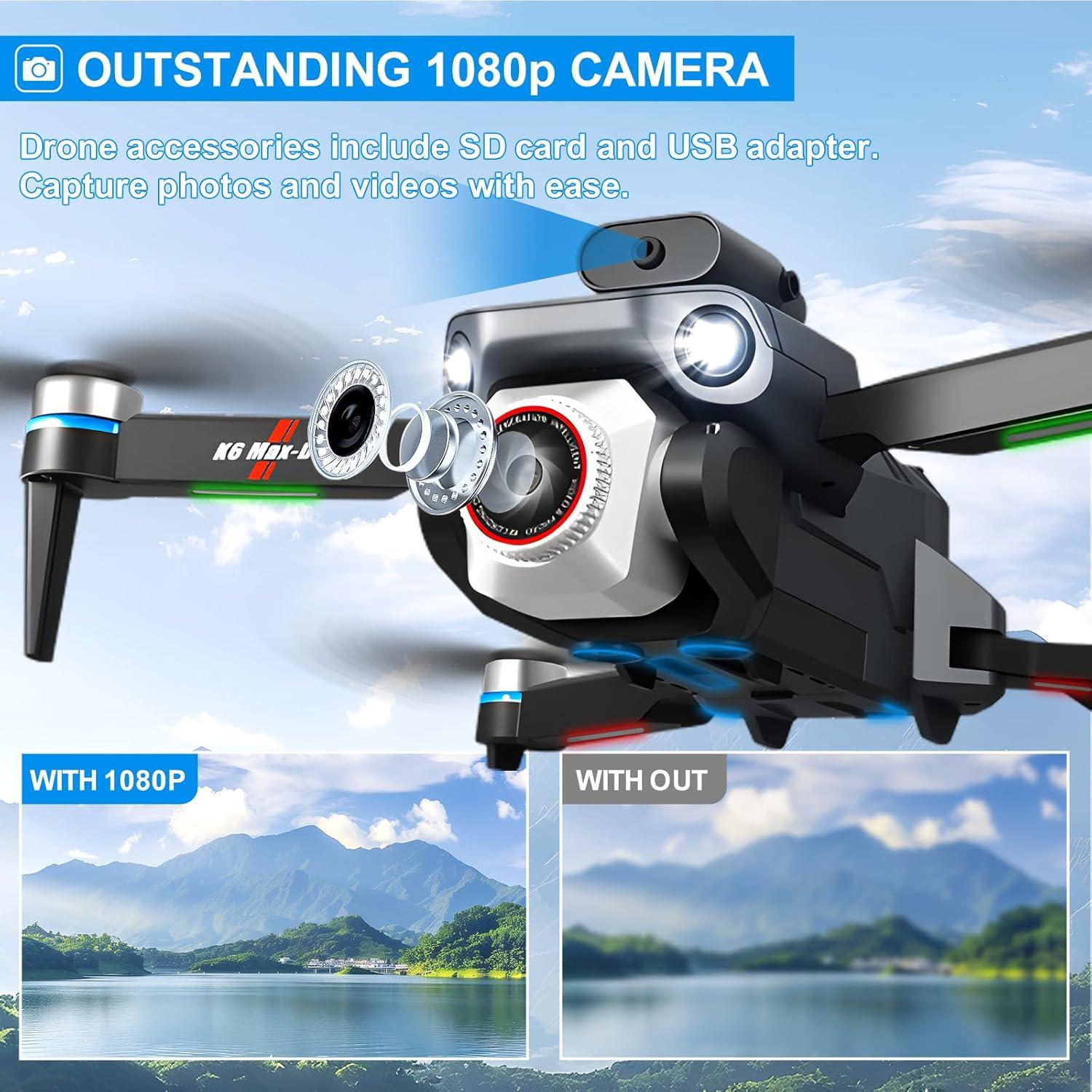 Drone Plegable ALLBIRD FU-K6-MAX HD 1080P con WiFi y Luces
