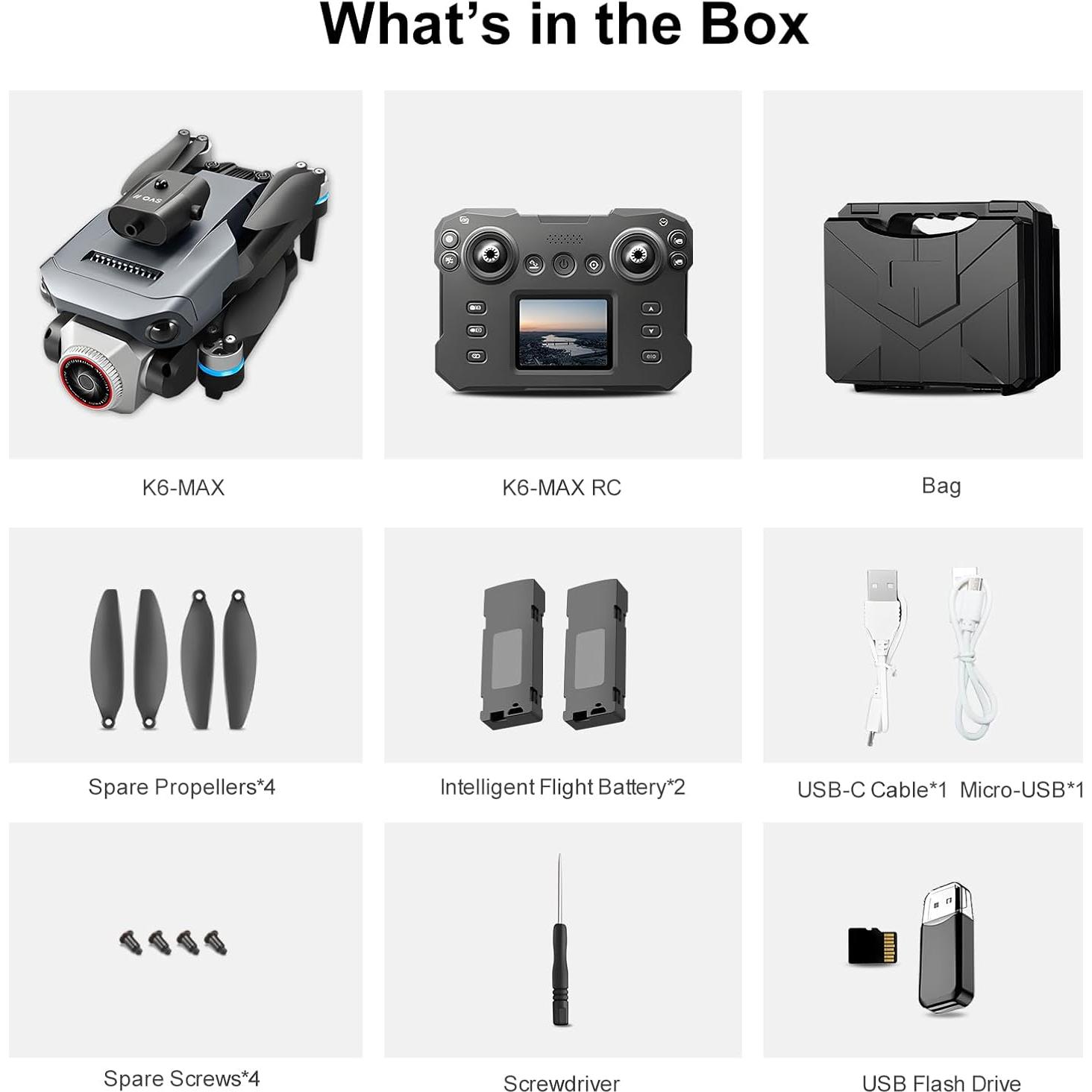 Drone Plegable ALLBIRD FU-K6-MAX HD 1080P con WiFi y Luces