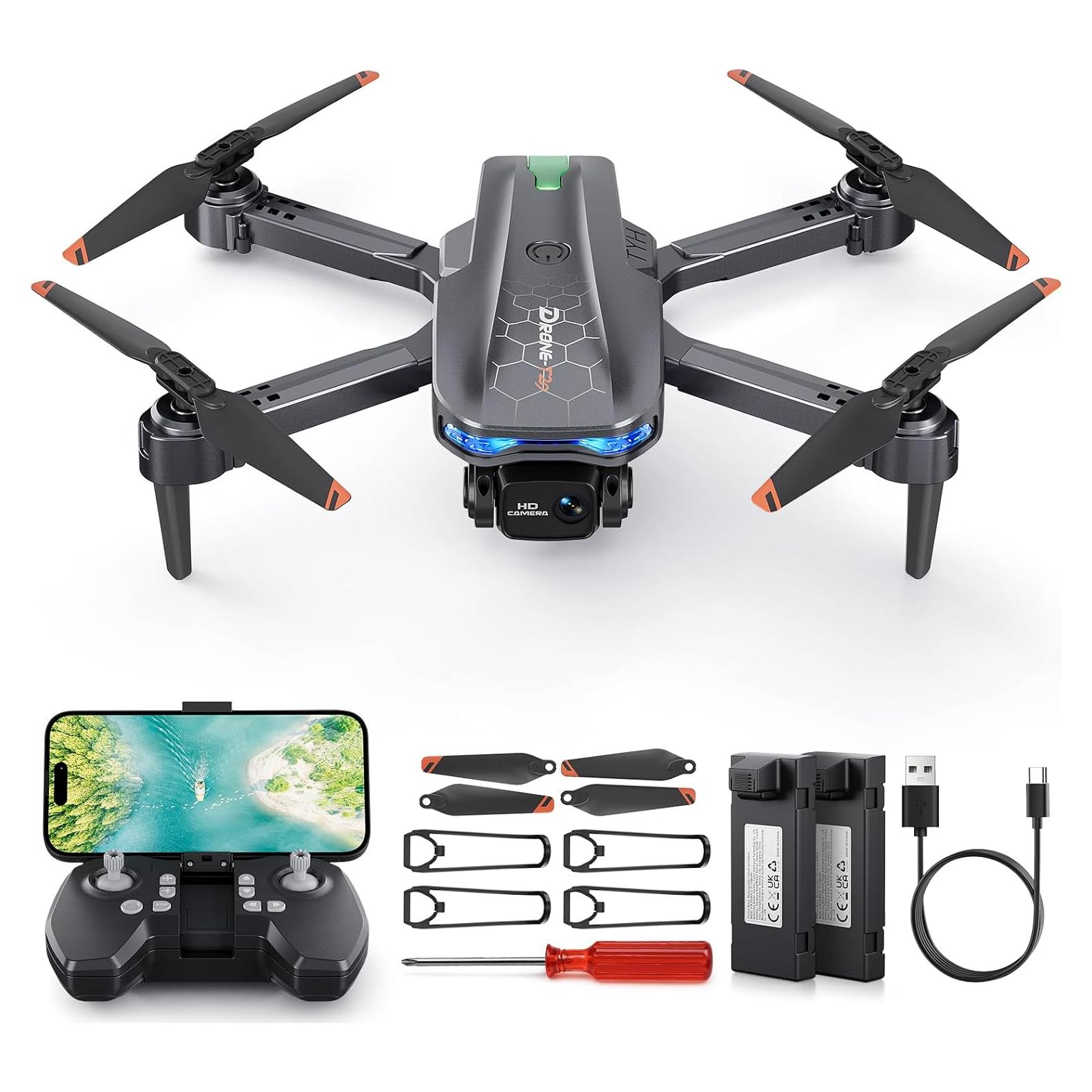 Dron plegable FERIETELF T29 con cámara 1080P y 2 baterías