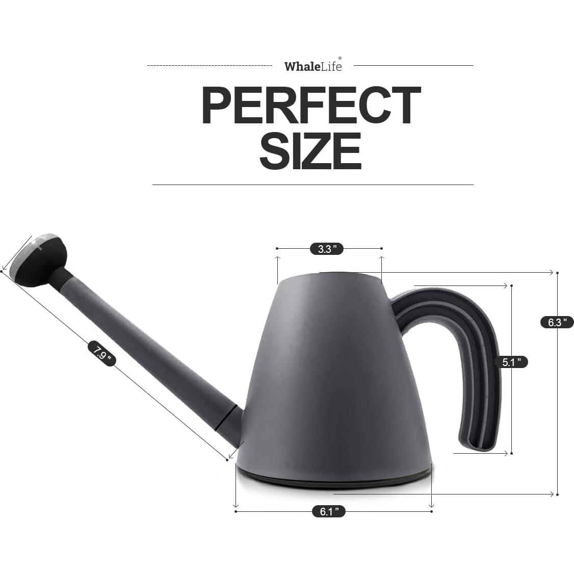 Regadera WhaleLife 2L Gris para Plantas de Interior