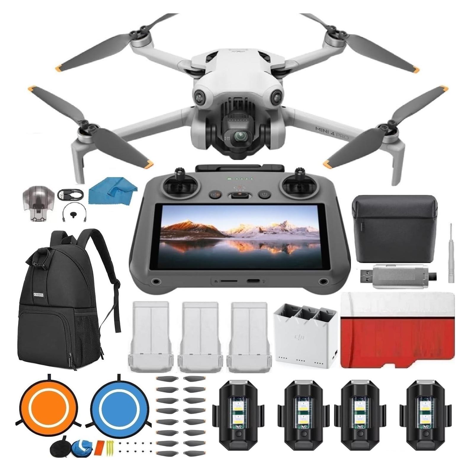 Dron DJI Mini 4 Pro Plegable 4K HDR con Control Remoto y 3 Baterías