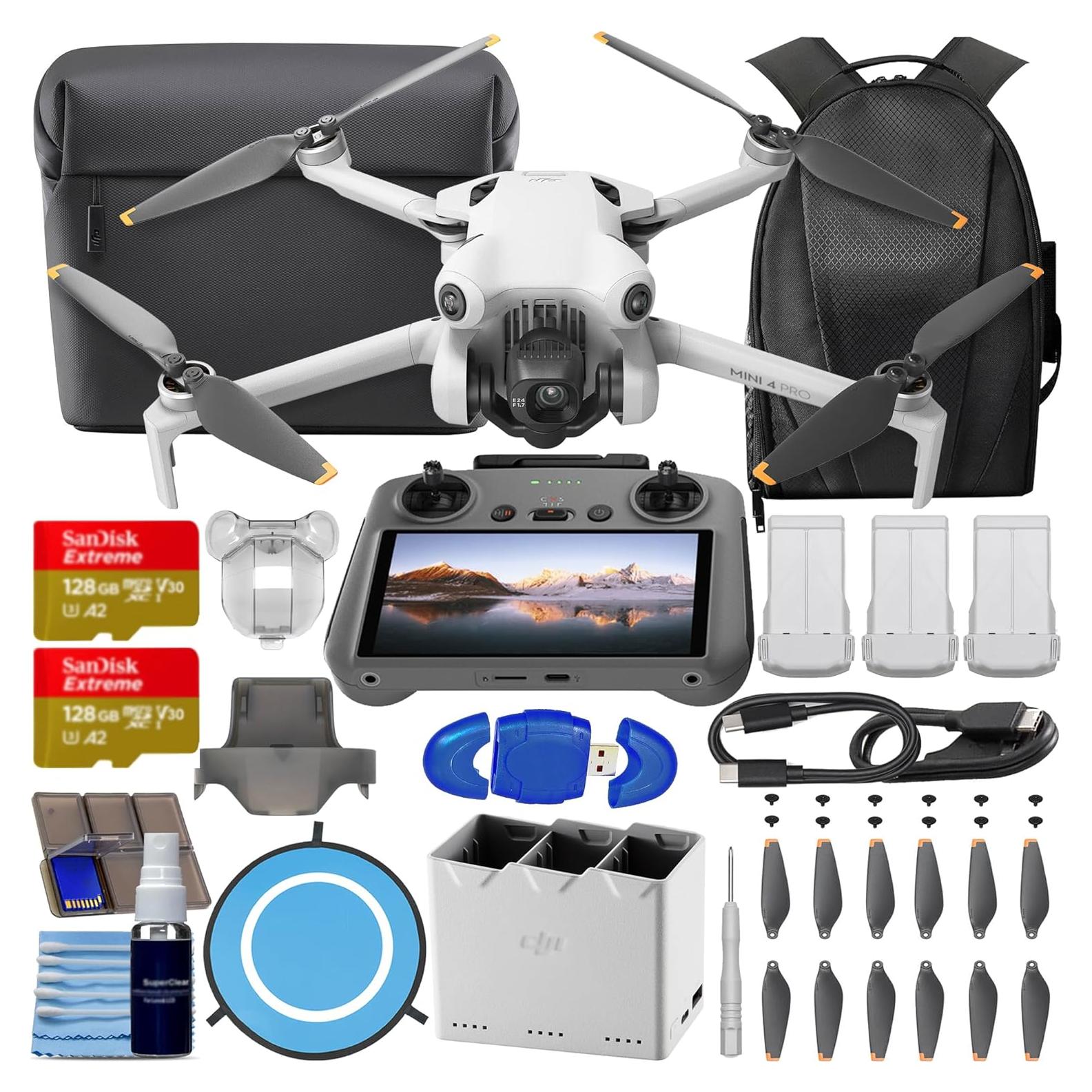 Drone DJI Mini 4 Pro Fly More Combo Plus 4K, 250g, 20km