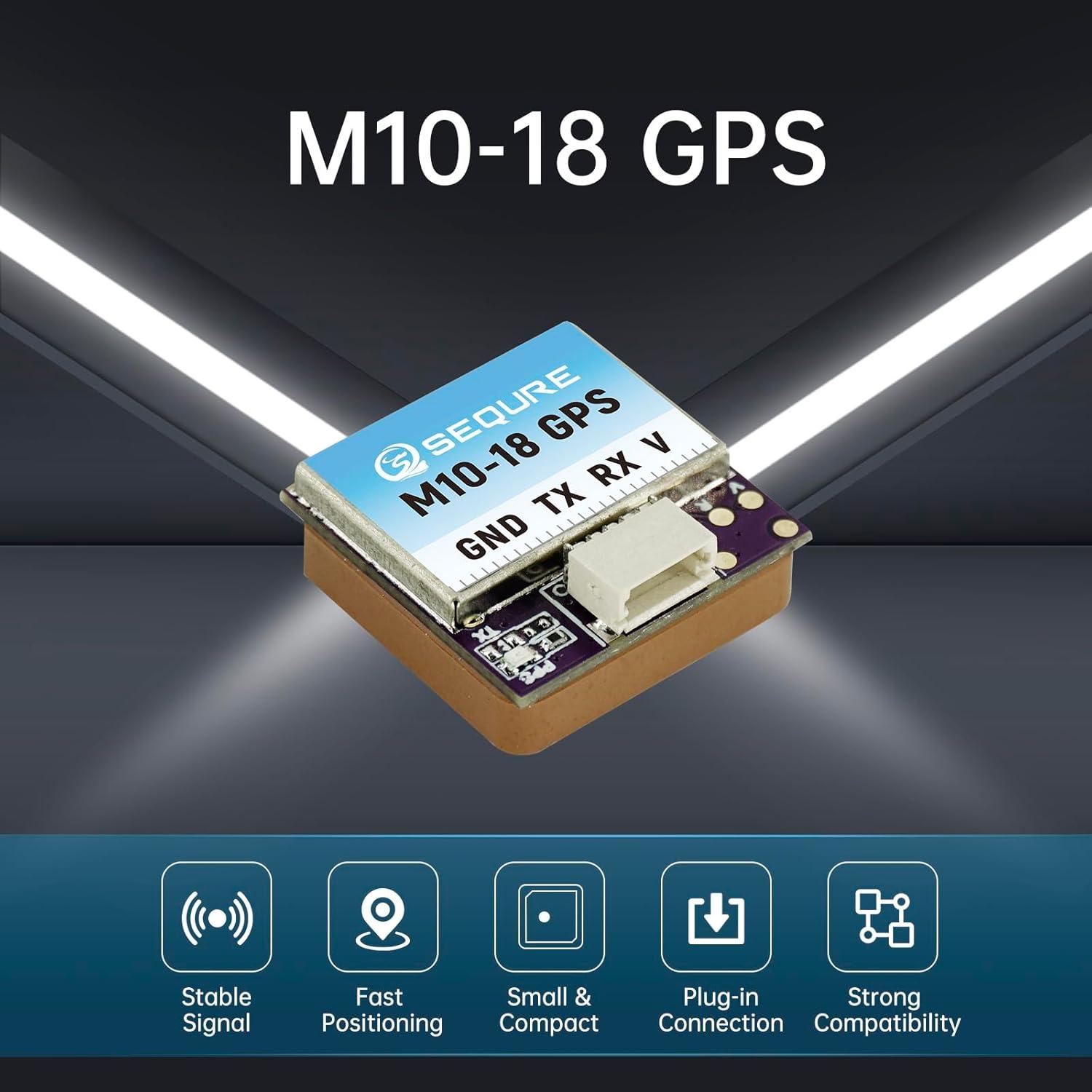 Módulo GPS Mini SEQURE M10-18 Antena Cerámica 10Hz para Drones