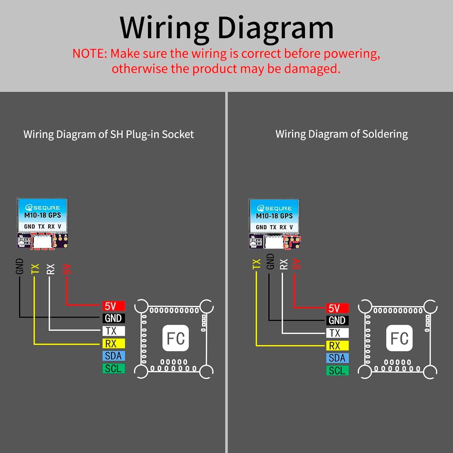 Módulo GPS Mini SEQURE M10-18 Antena Cerámica 10Hz para Drones