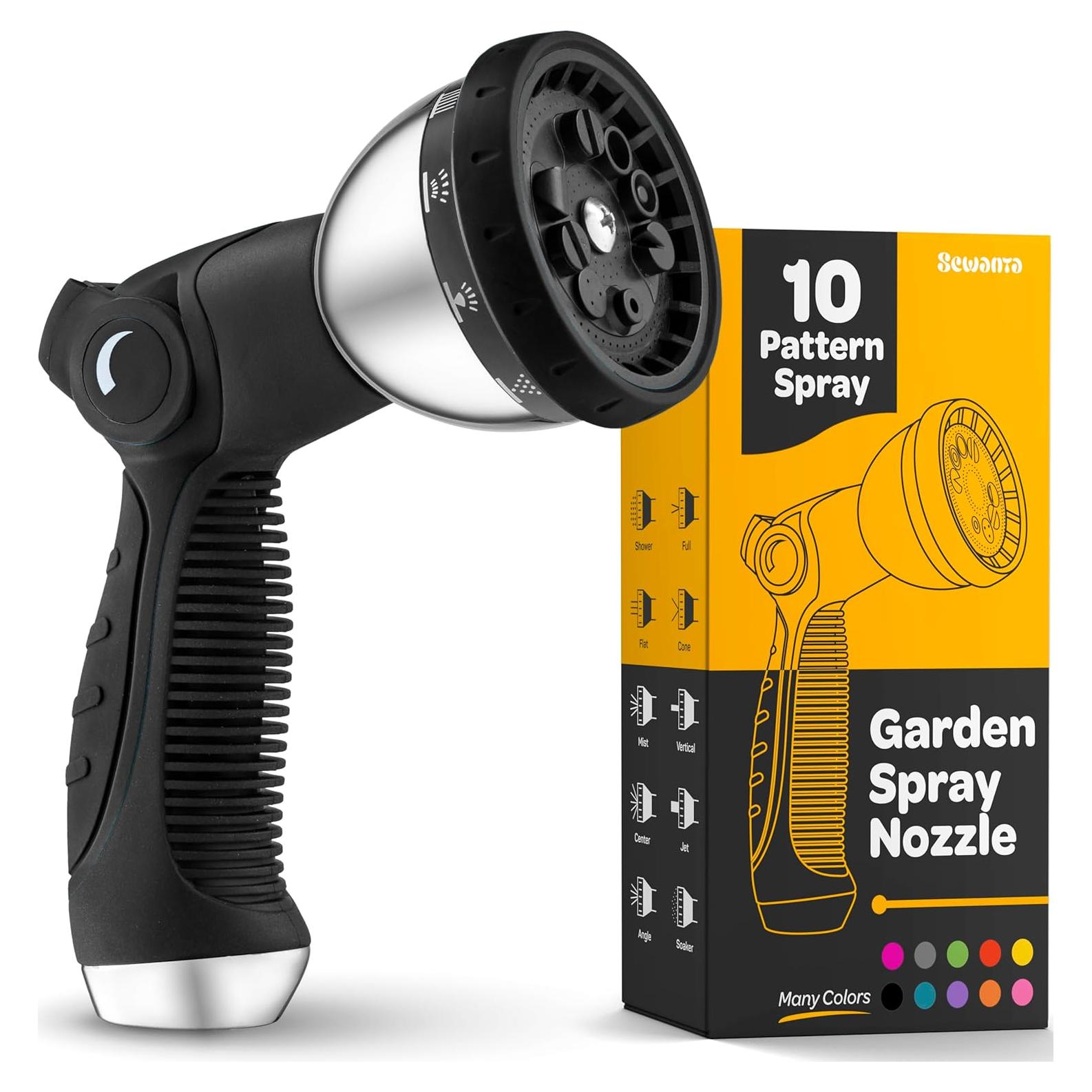 Boquilla de Manguera Sewanta Negra con 10 Patrones de Riego