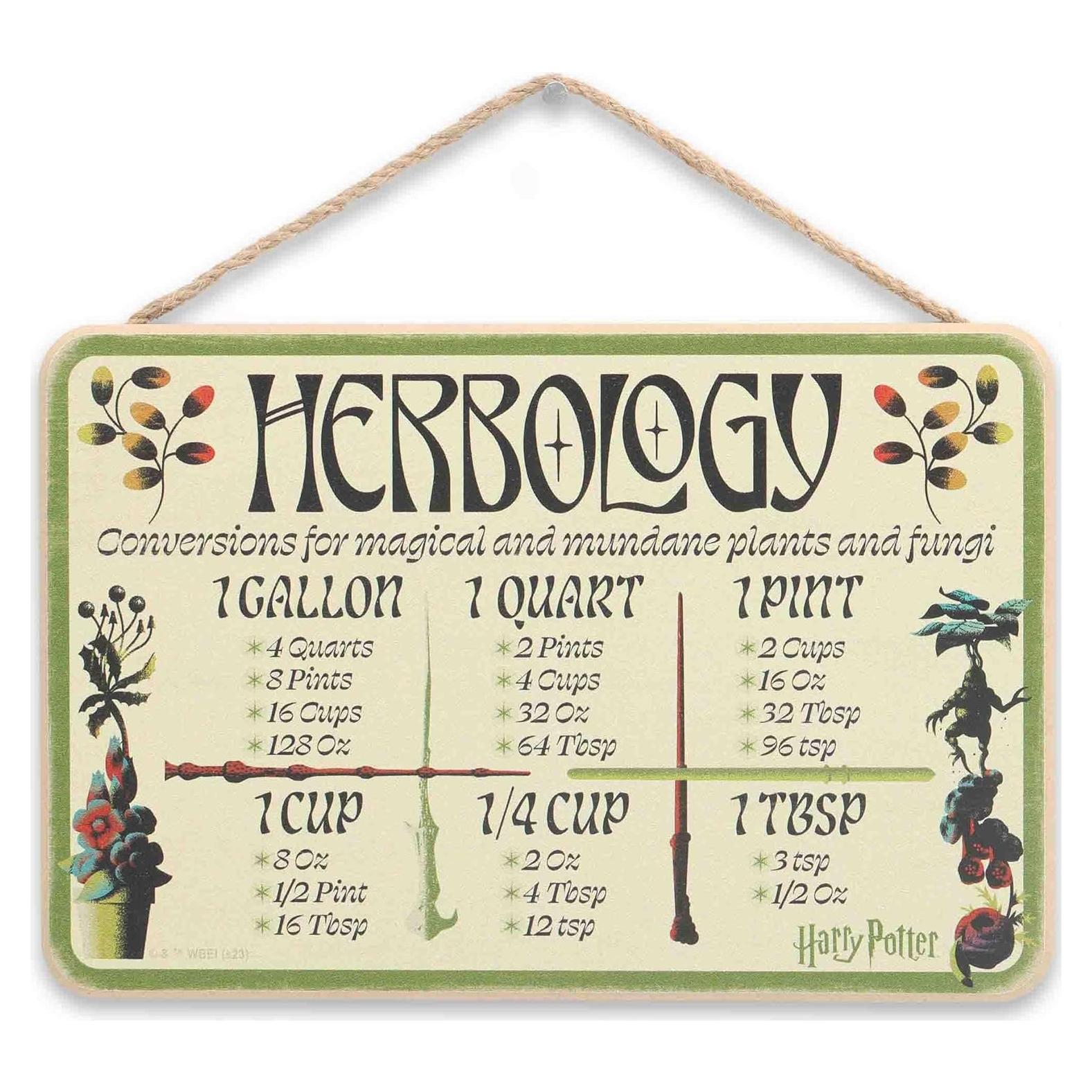 Cartel Colgante de Madera Harry Potter - Herbología Vintage