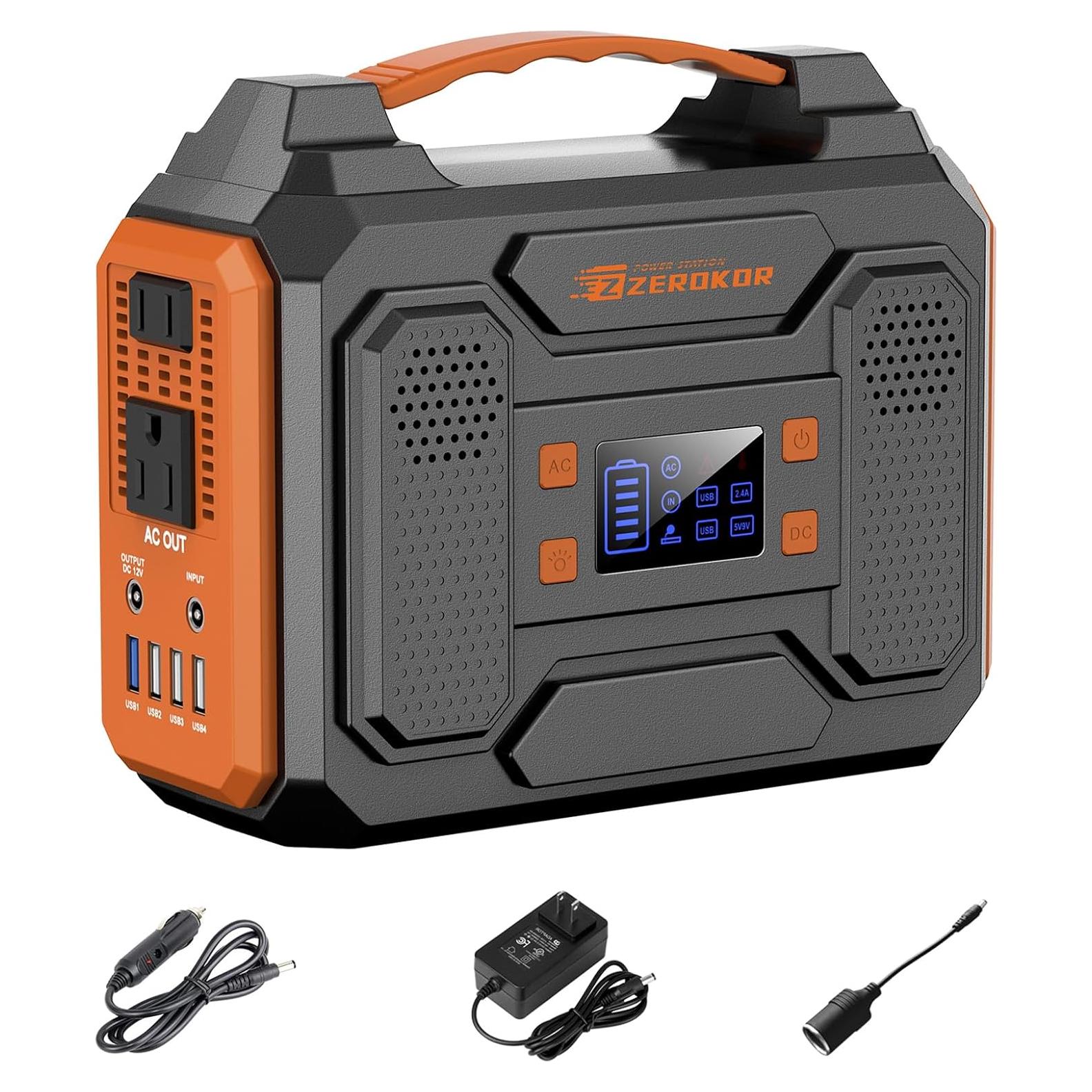 Generador Solar Portátil ZeroKor 300W 280Wh para Camping