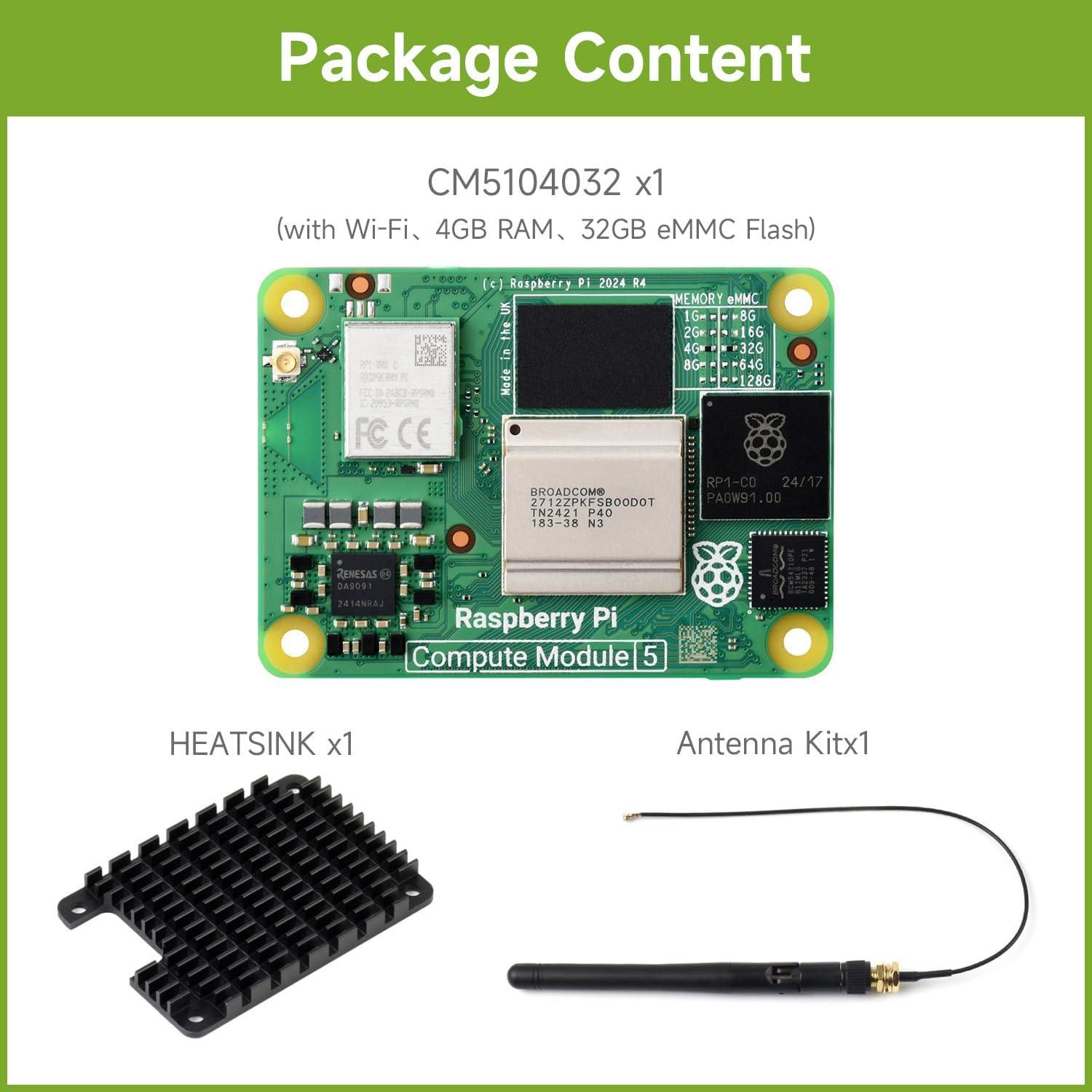 Módulo Raspberry Pi Compute 5 Waveshare 4GB RAM 32GB eMMC