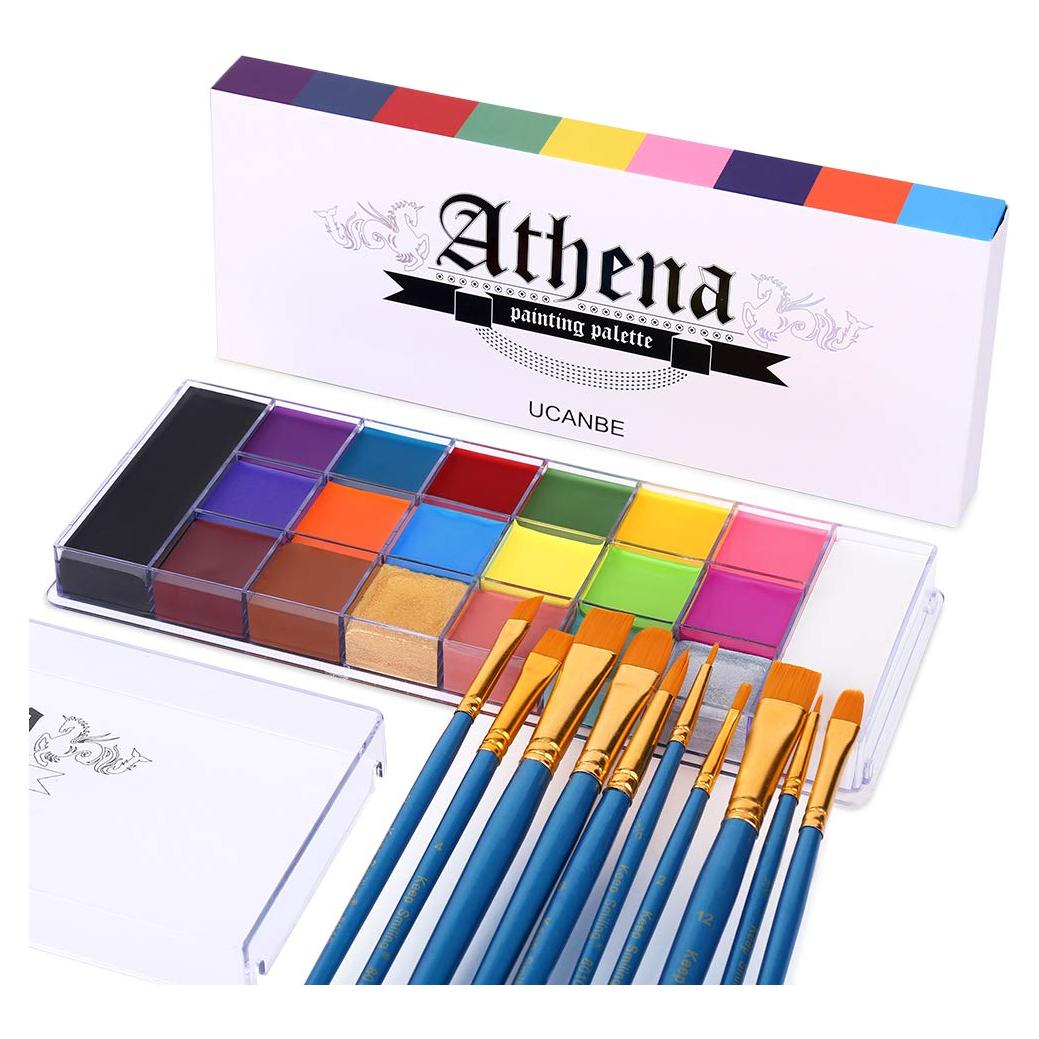 Set de Pintura Facial UCANBE Athena 20 Colores + 10 Pinceles