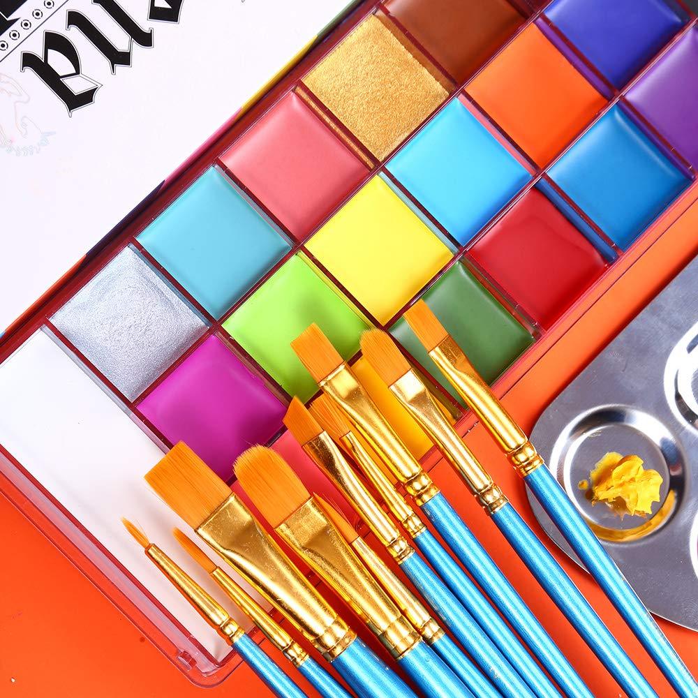 Set de Pintura Facial UCANBE Athena 20 Colores + 10 Pinceles