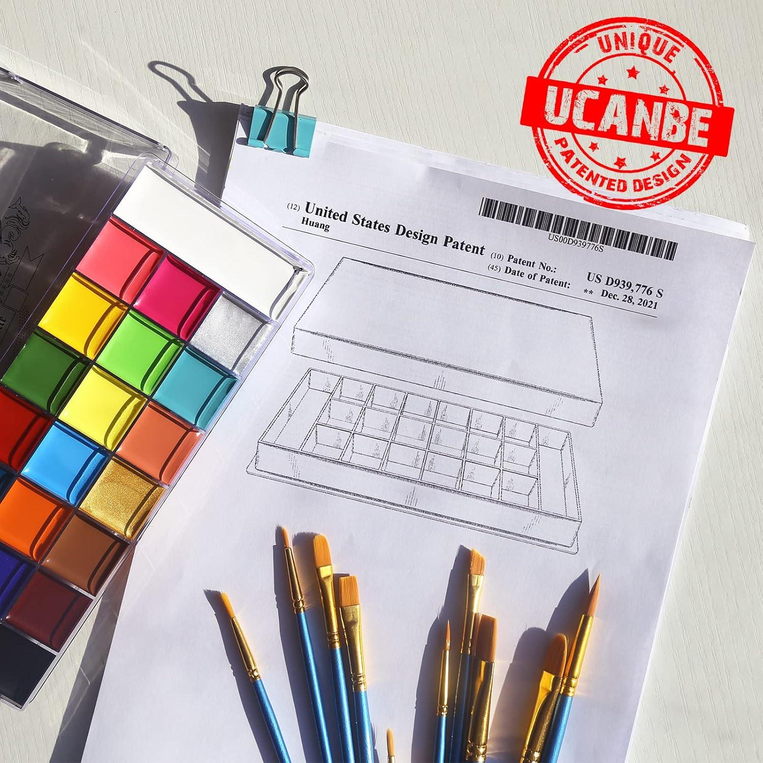 Set de Pintura Facial UCANBE Athena 20 Colores + 10 Pinceles