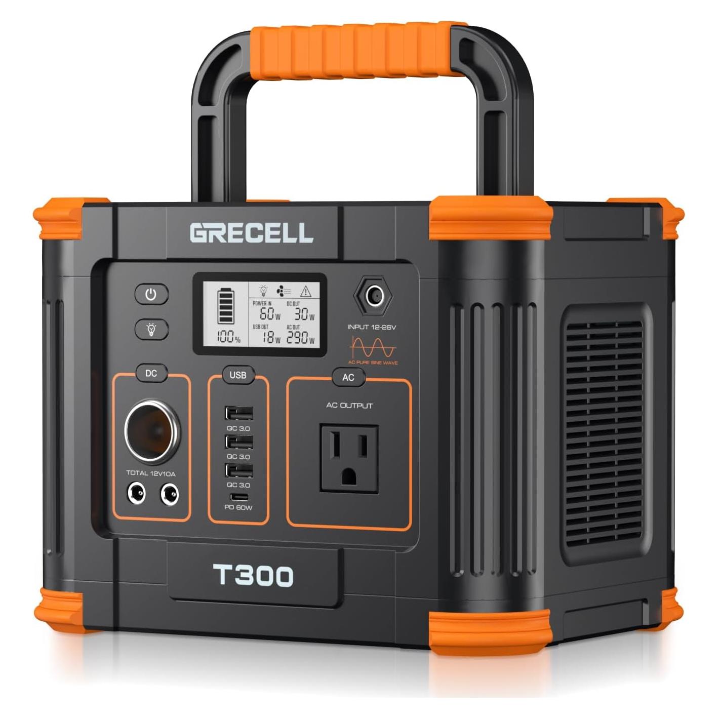 Generador Solar GRECELL T300 288Wh 300W Portátil