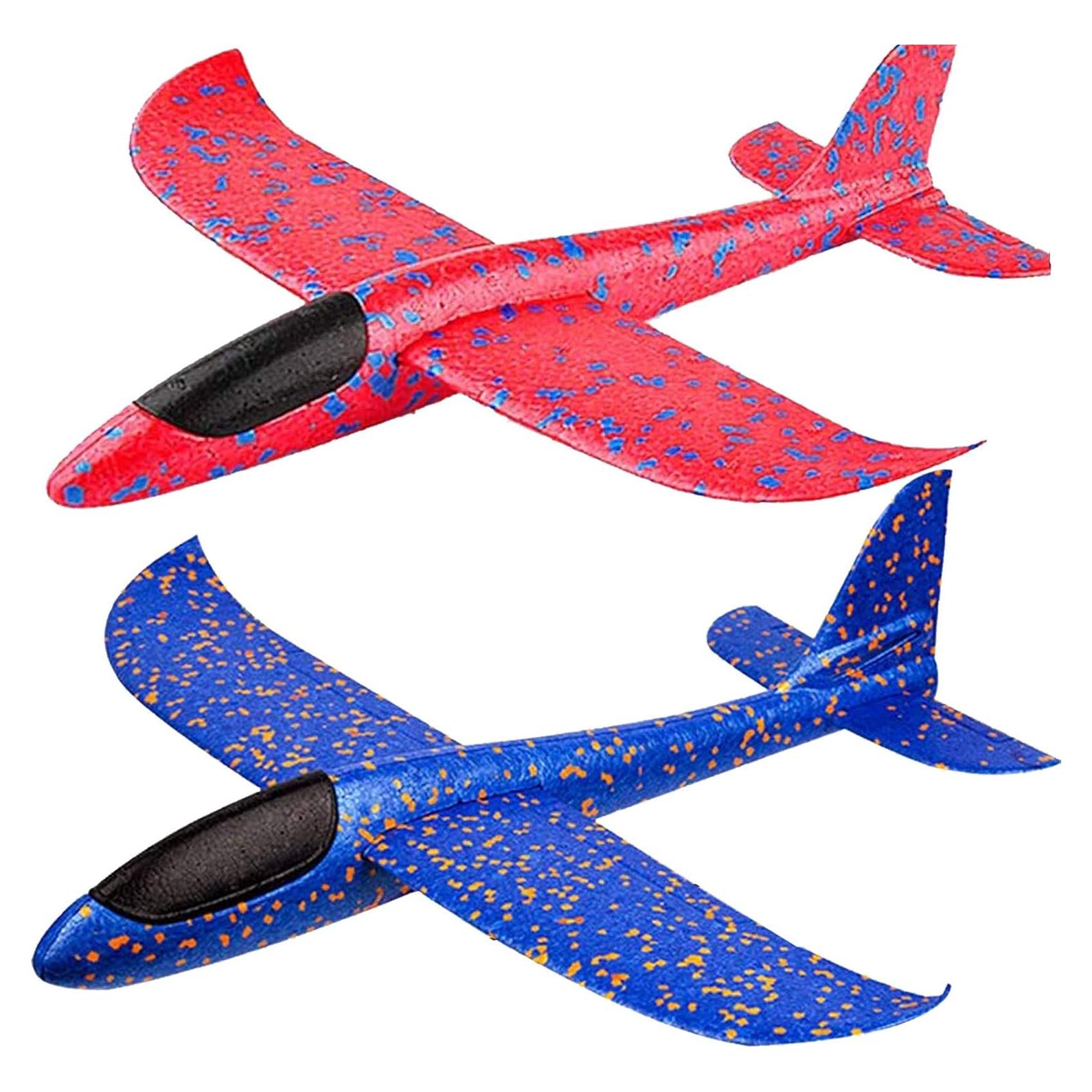 BooTaa 2 Aviones de Espuma 44.5 cm con 2 Modos de Vuelo