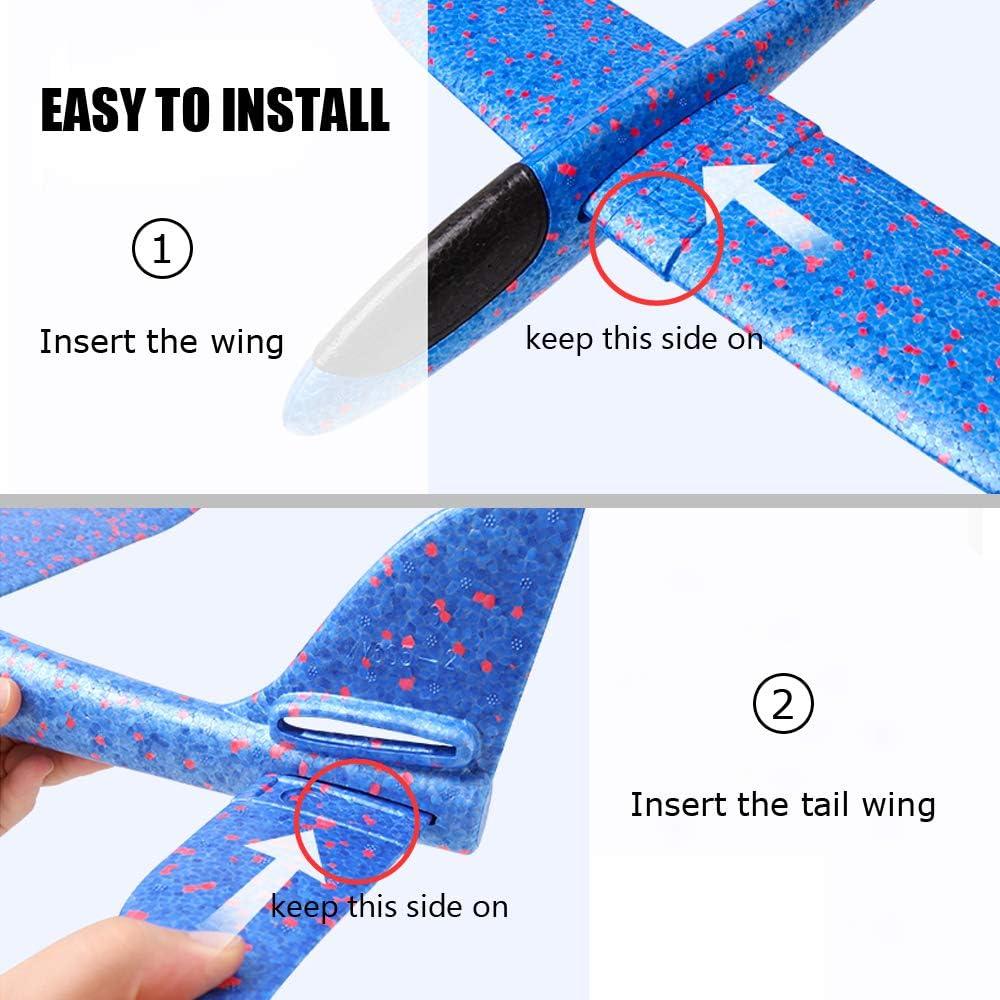 BooTaa 2 Aviones de Espuma 44.5 cm con 2 Modos de Vuelo