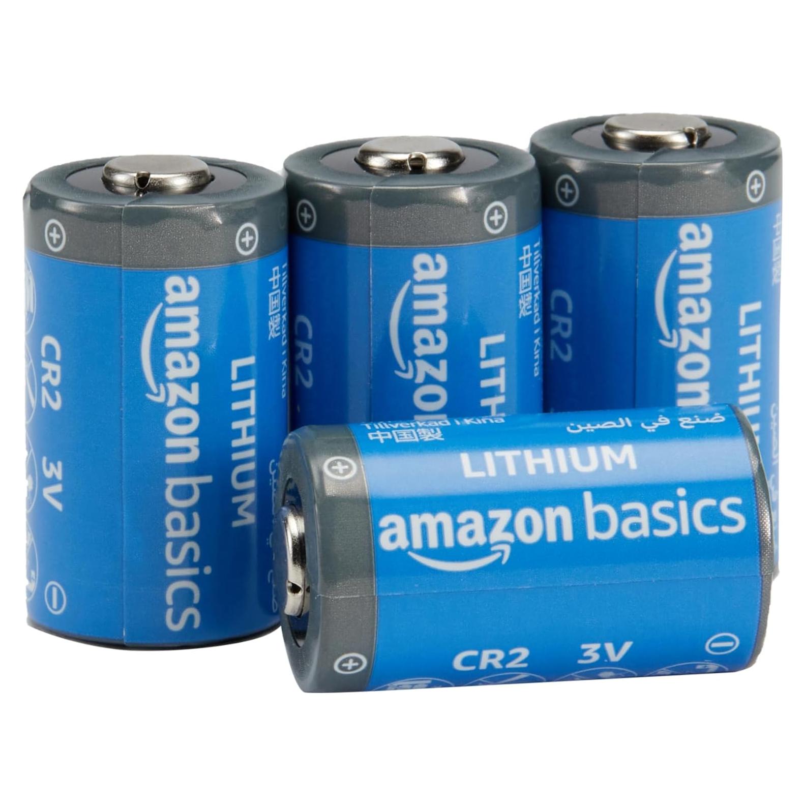 Baterías de Litio CR2 Amazon Basics 3V Paquete de 4