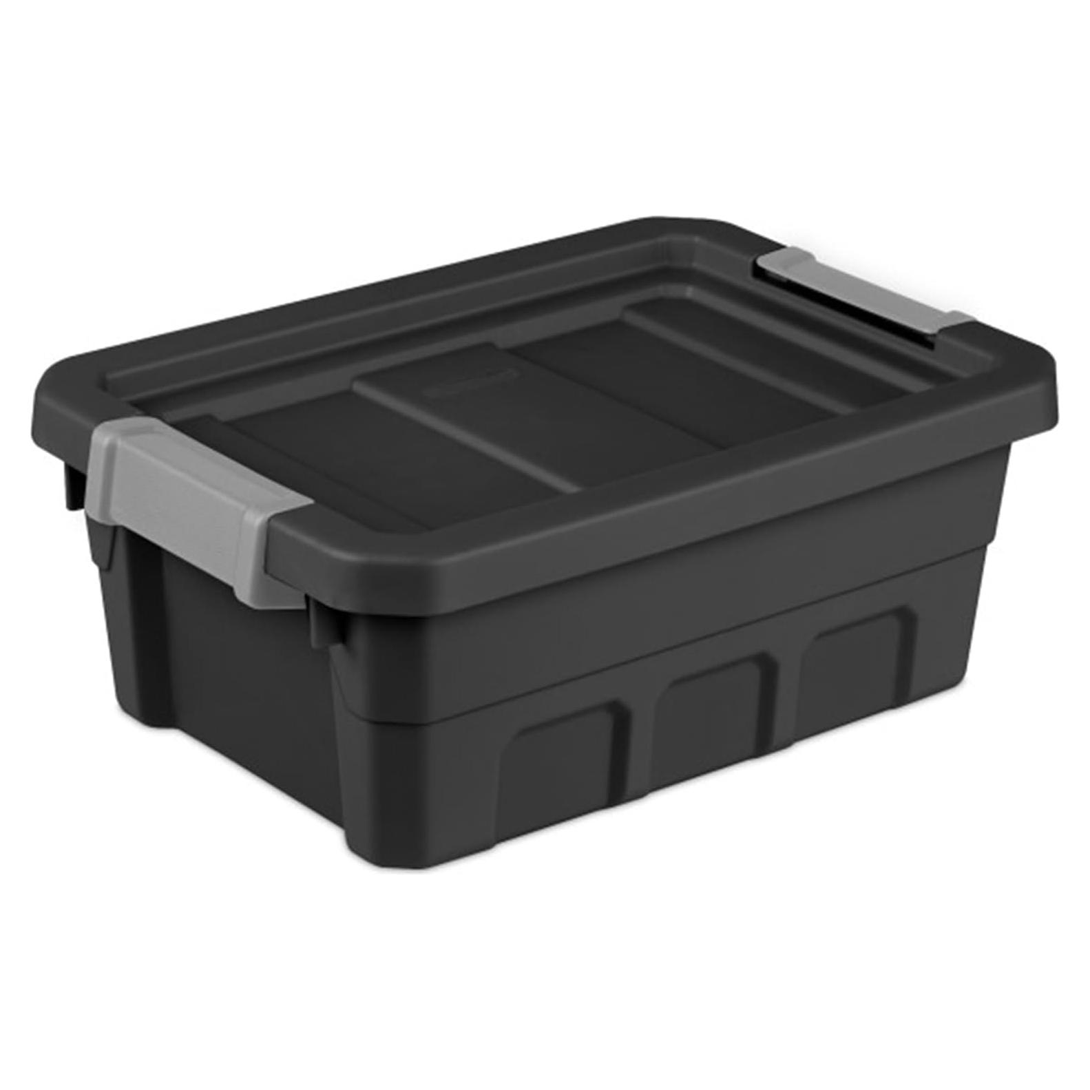 Contenedores de Plástico Sterilite 15.14L 6-Pack Apilables Negro