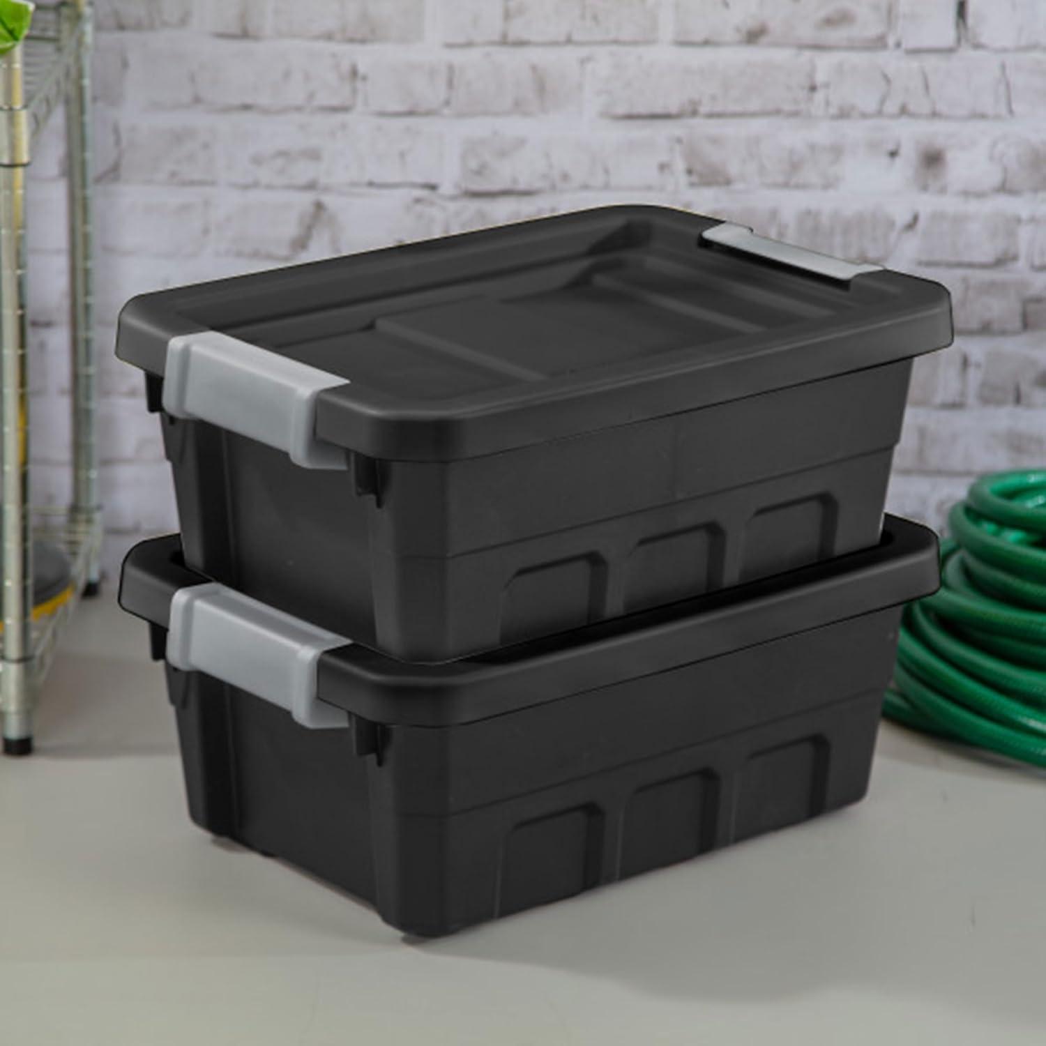Contenedores de Plástico Sterilite 15.14L 6-Pack Apilables Negro