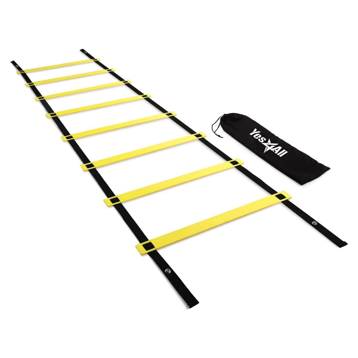 Escalera de Agilidad Yes4All 8 Peldaños Ajustable Amarillo