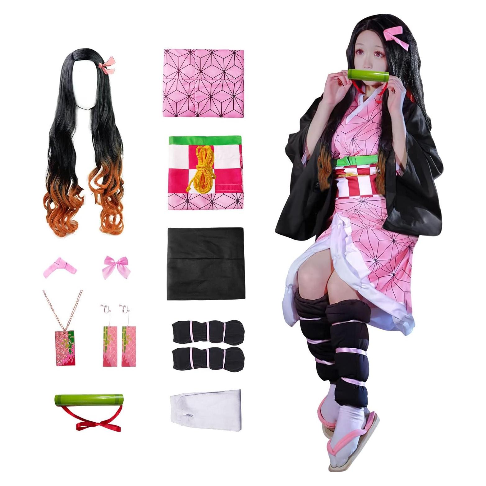 Disfraz de Cosplay Nezuko 11 Piezas para Niños y Adultos
