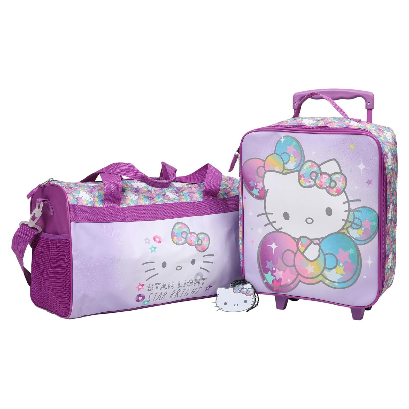 Set de Viaje Hello Kitty Starshine 3 Piezas Maletín y Duffle