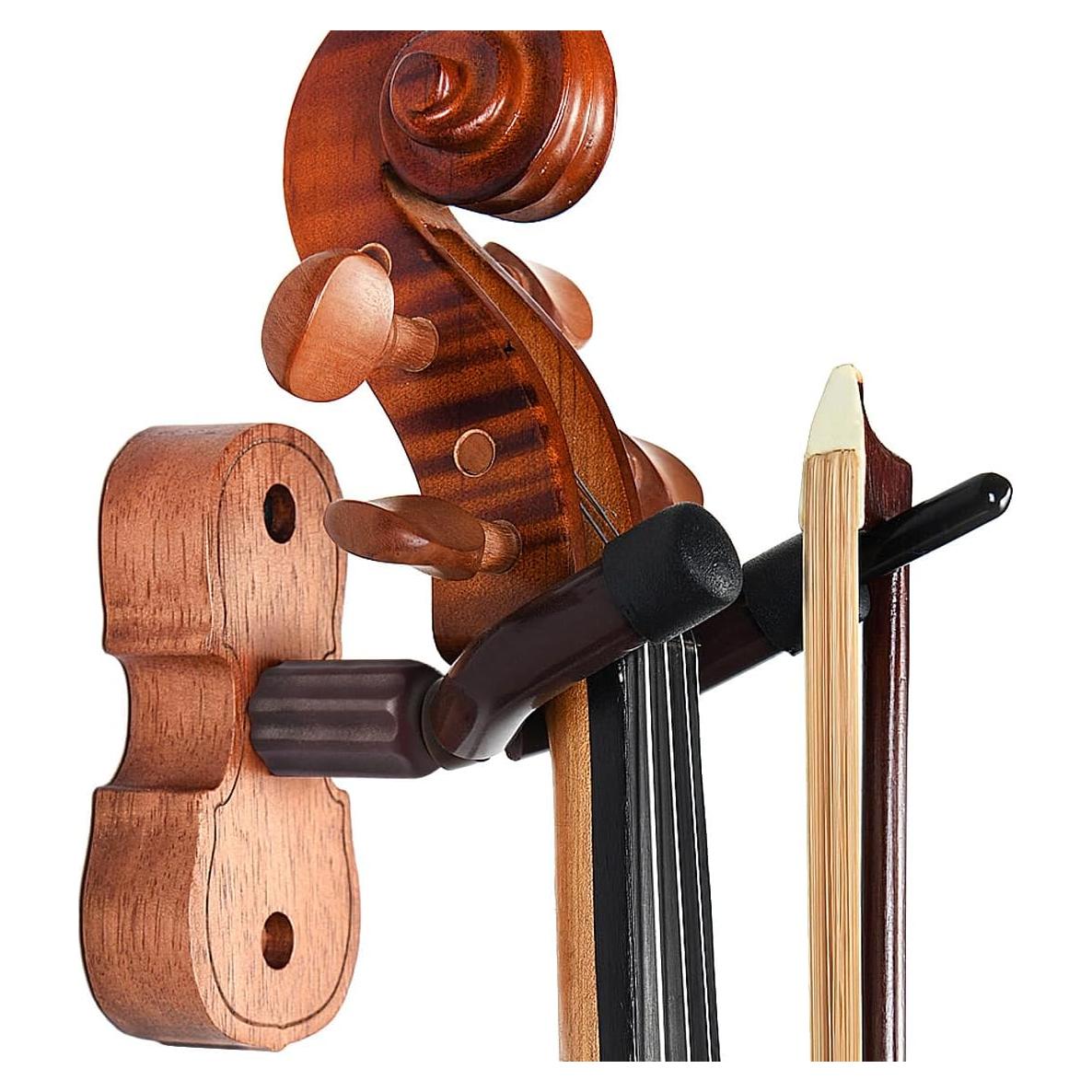 Soporte de pared para violín WOGOD con soporte para arco
