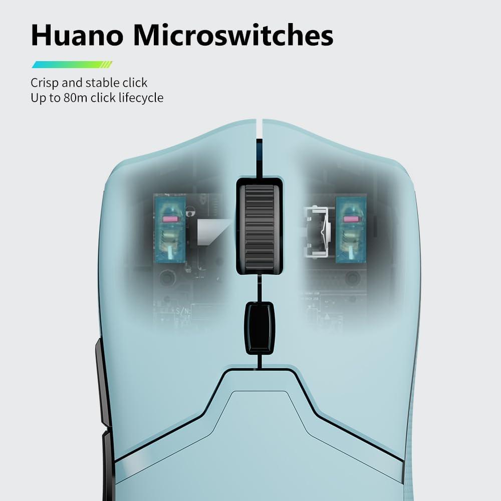 DeLUX M800PRO Ratón Gaming Inalámbrico 26000DPI Azul