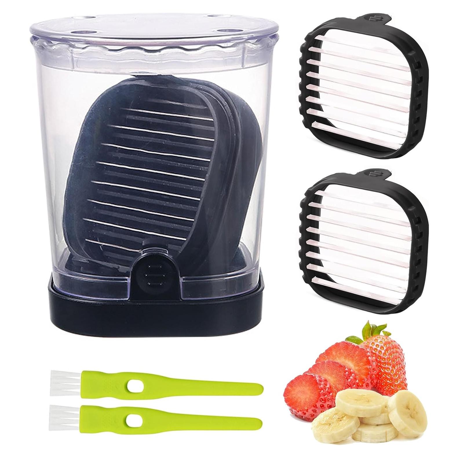 Cortador de Frutas Desmontable ERHIRY con 2 Cuchillas de Acero Inoxidable
