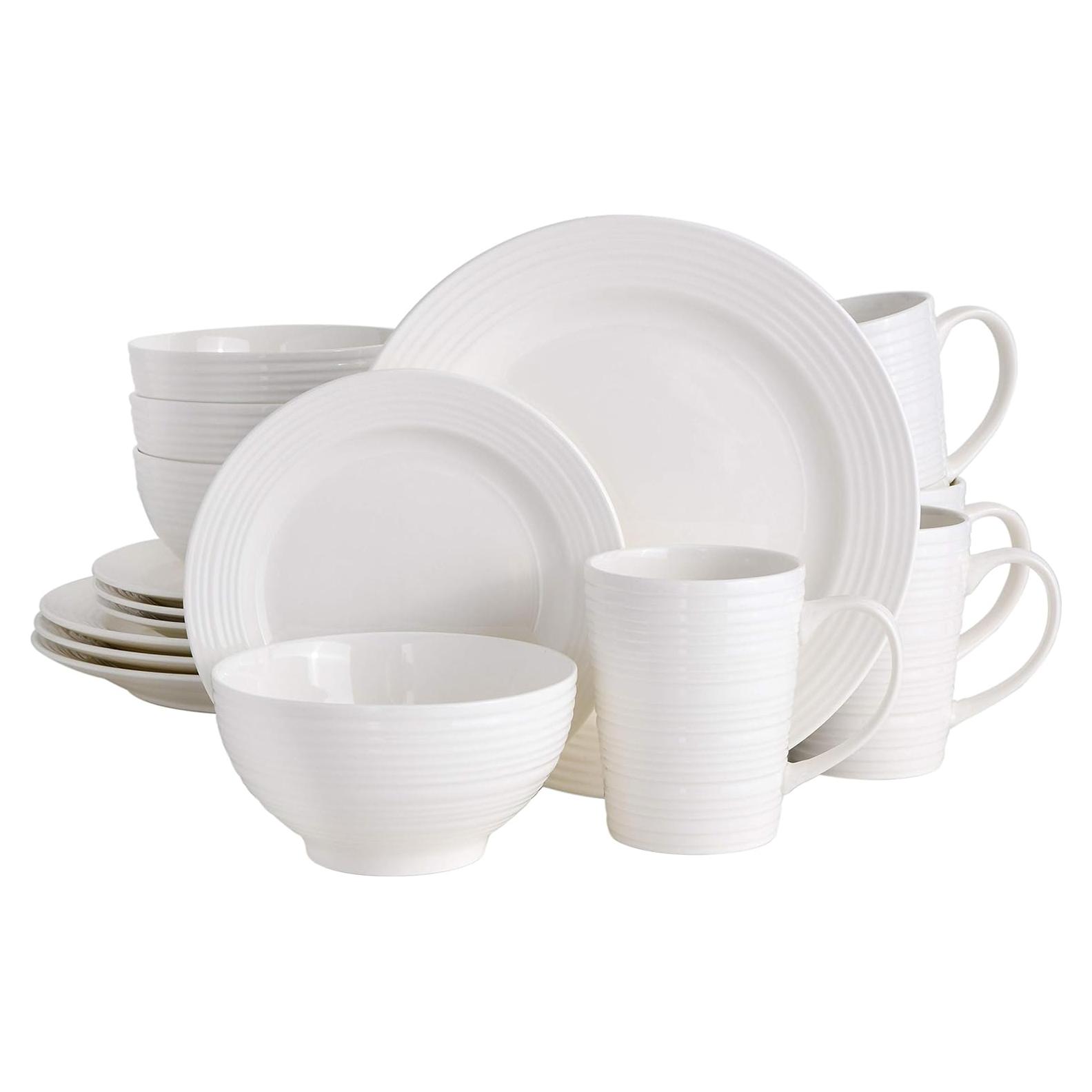 Juego de Vajilla Gibson Home Amelia Court 16 Piezas Blanco