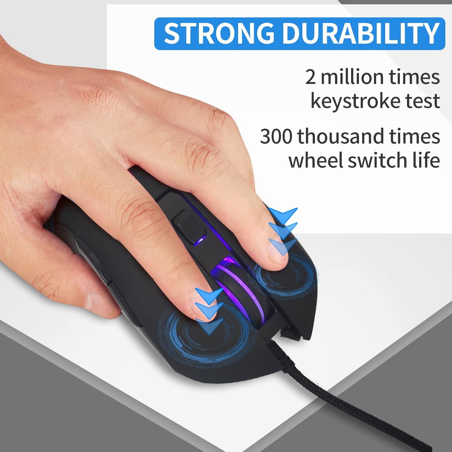 Ratón Óptico USB Tipo C IULONEE Ergonómico 2400 DPI LED Negro