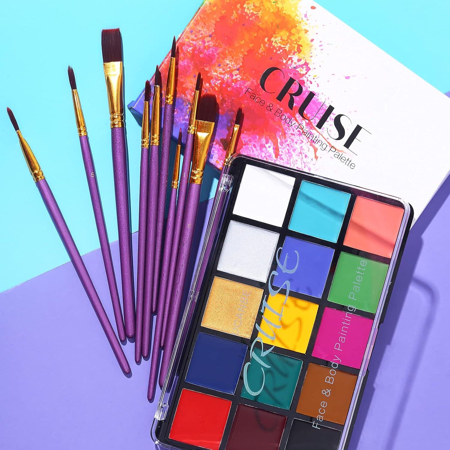 Set de Pintura Facial UCANBE 15 Colores y 10 Pinceles