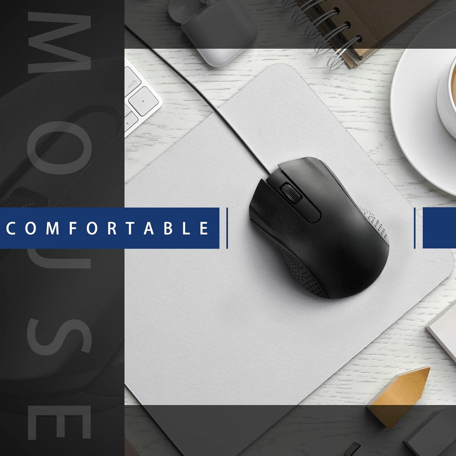 Hoteam Ratón de Computadora con Cable USB Ergonómico Negro - 12 Pcs