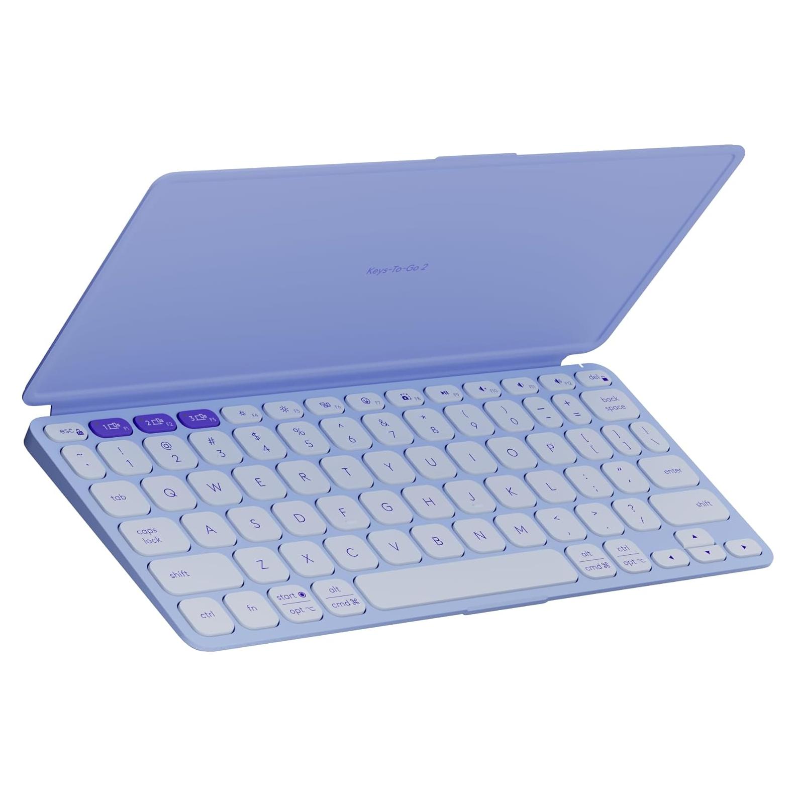 Teclado Bluetooth Logitech Keys-To-Go 2 Ultra Portátil Lila
