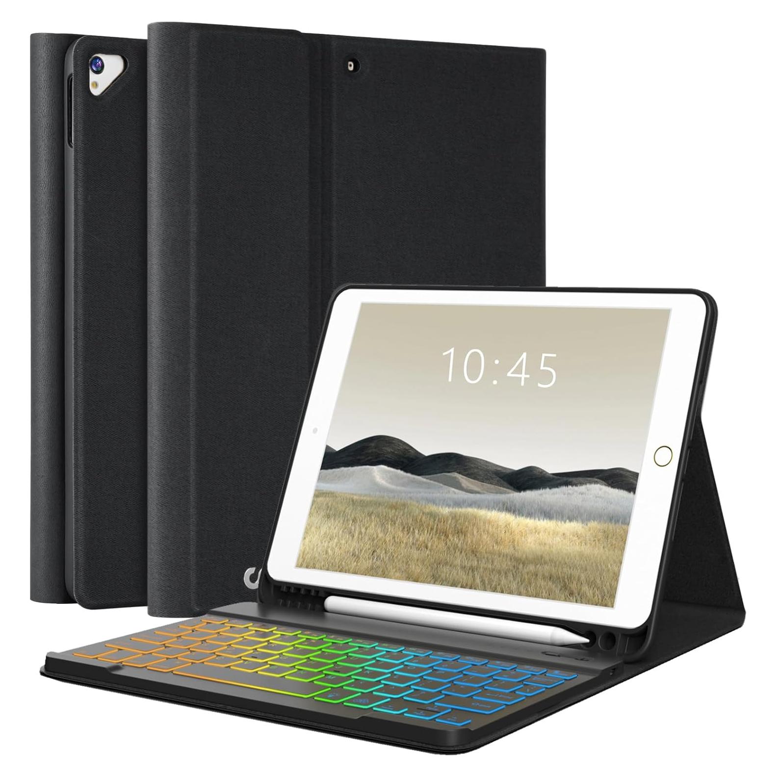 Funda de Teclado Retroiluminado FUWANG para iPad 10.2" 9na Gen