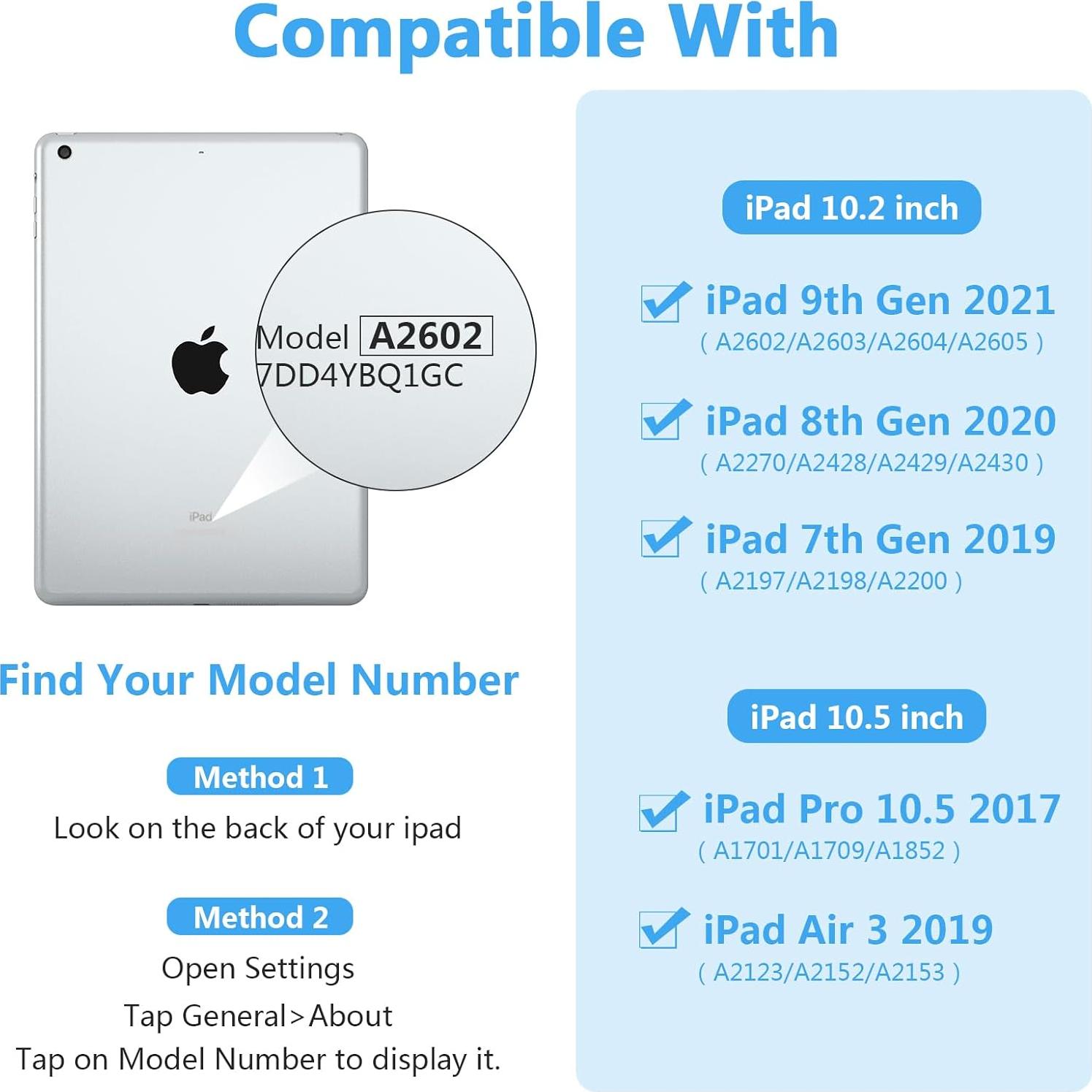 Funda de Teclado Retroiluminado FUWANG para iPad 10.2" 9na Gen