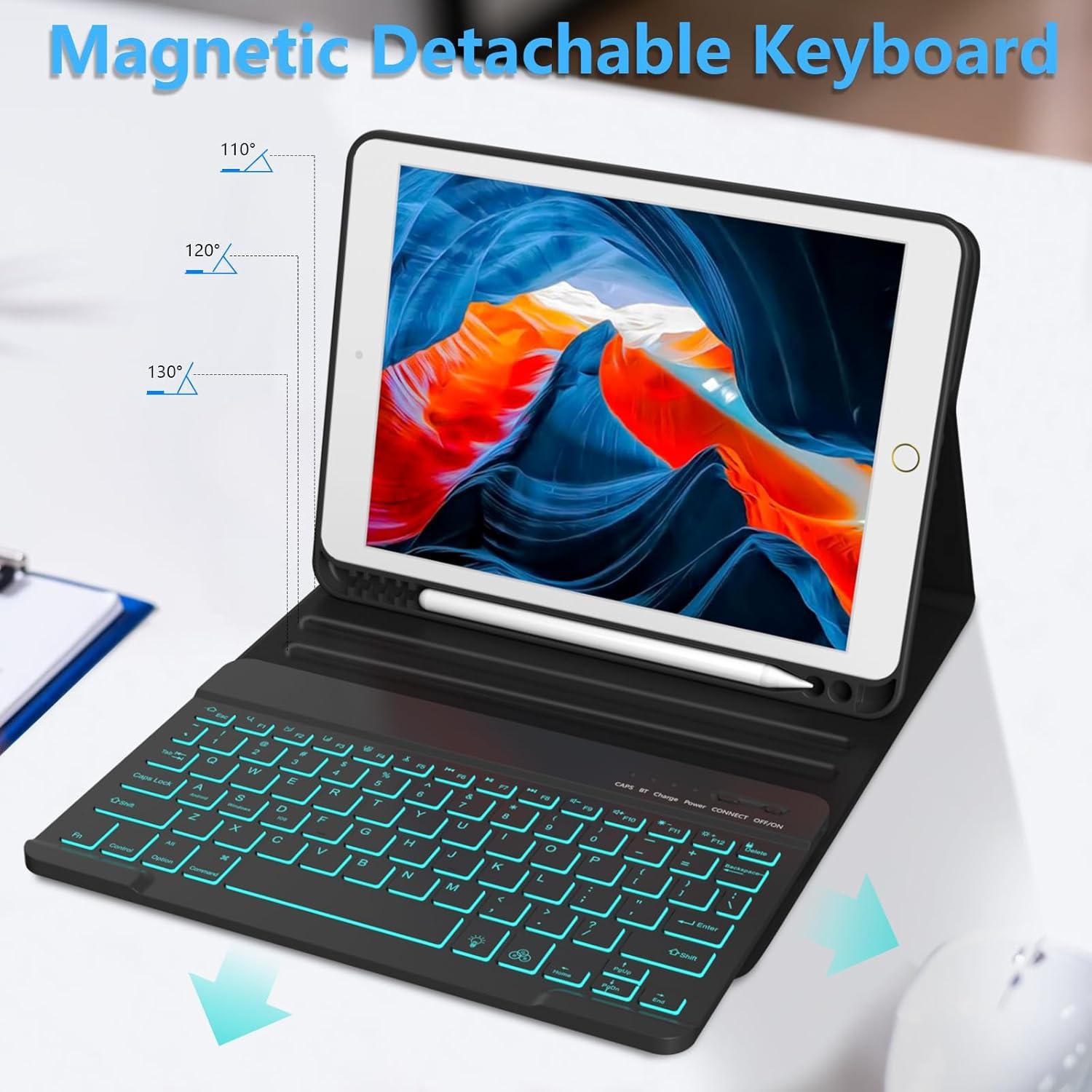 Funda de Teclado Retroiluminado FUWANG para iPad 10.2" 9na Gen